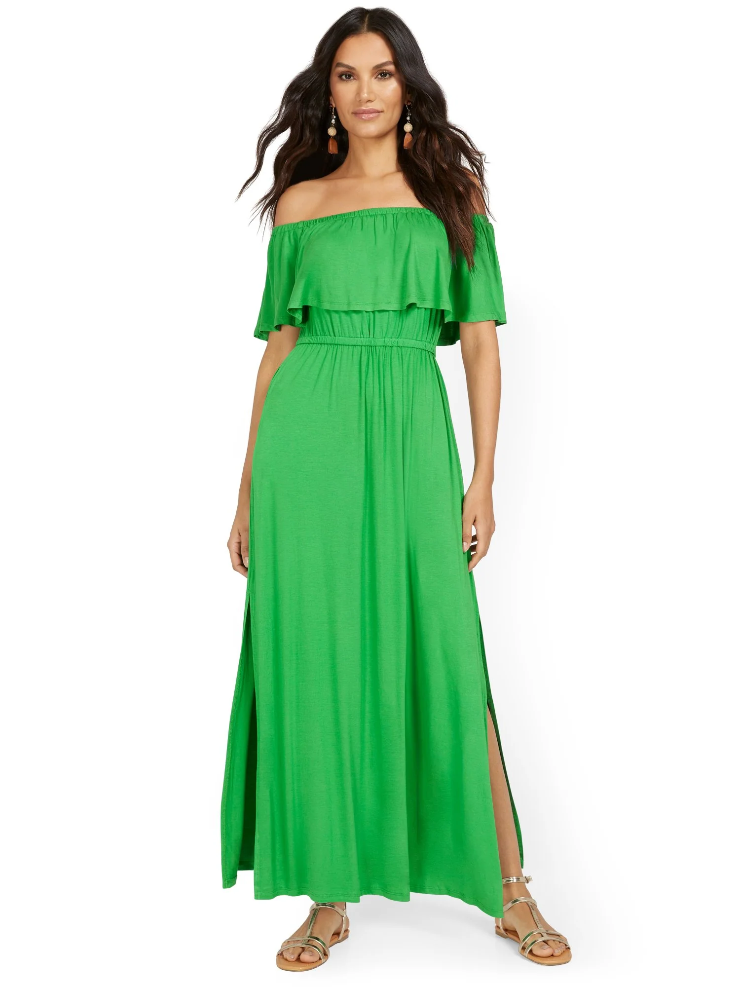 Off-The-Shoulder Ruffle Maxi Dress - Image 11