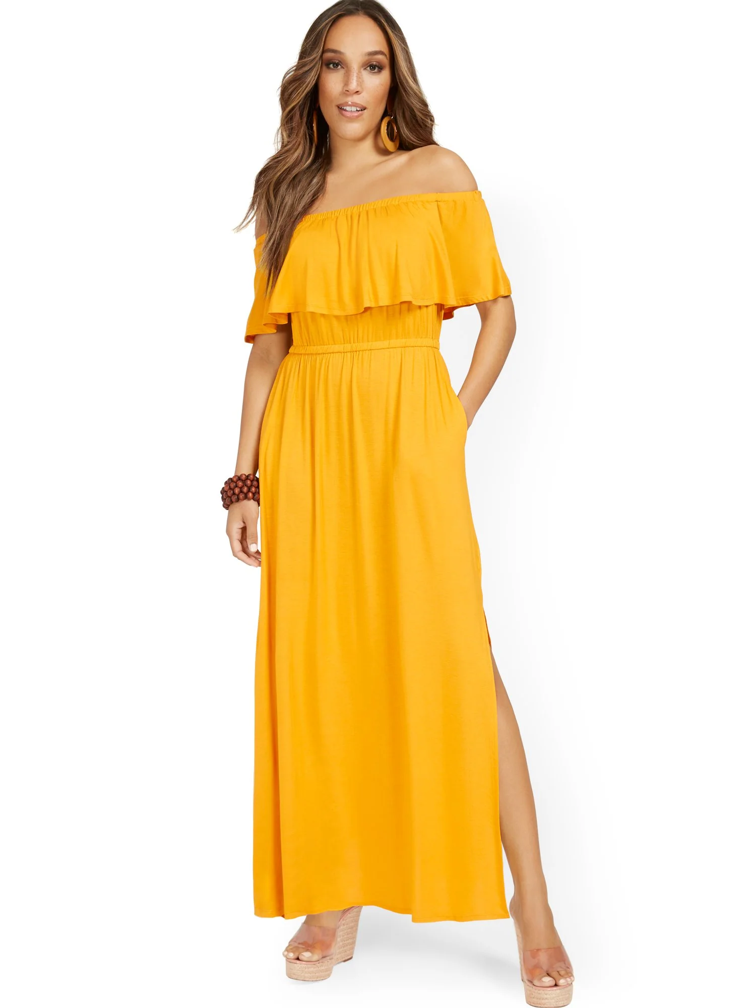 Off-The-Shoulder Ruffle Maxi Dress - Image 13