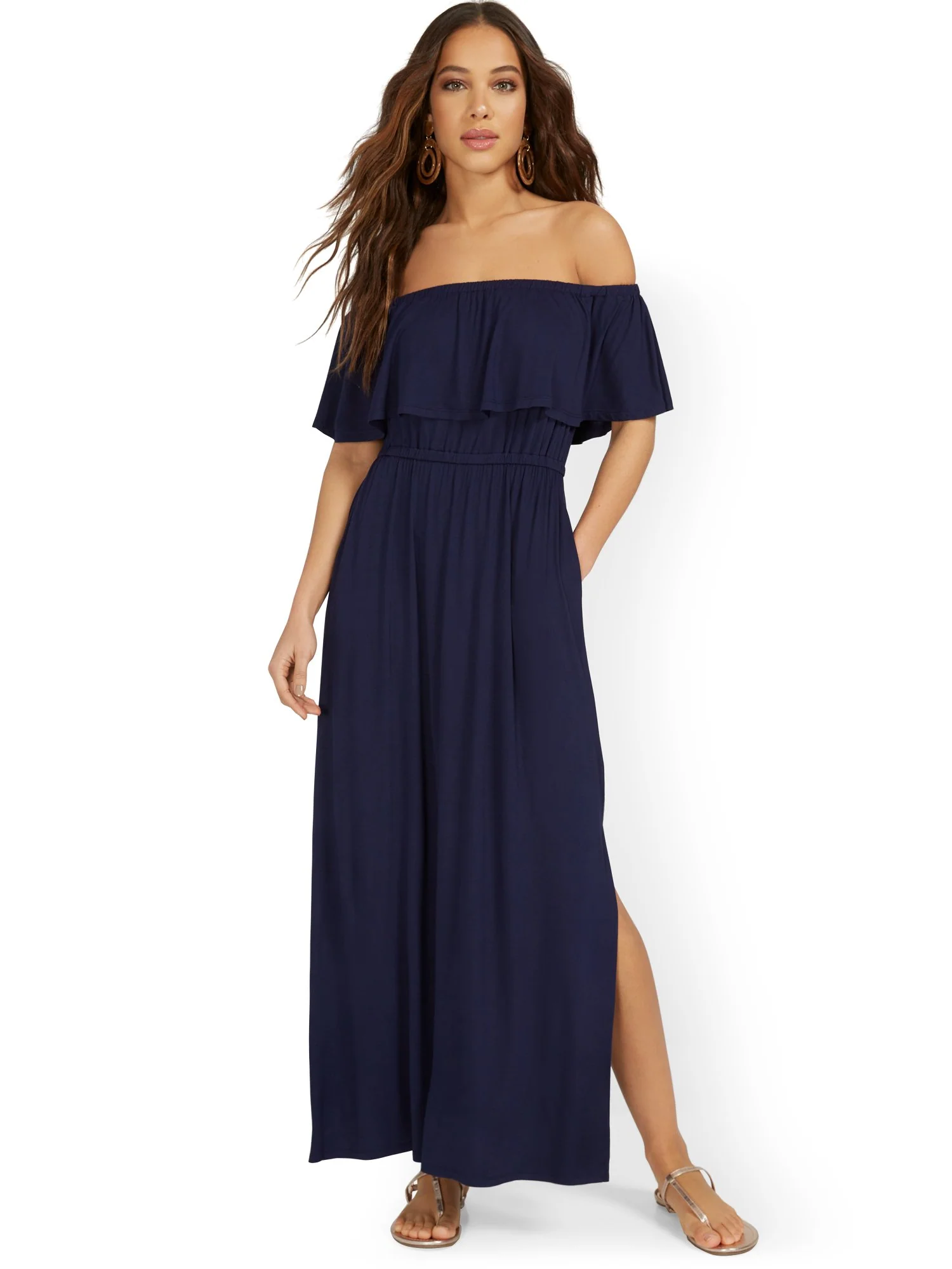 Off-The-Shoulder Ruffle Maxi Dress - Image 5
