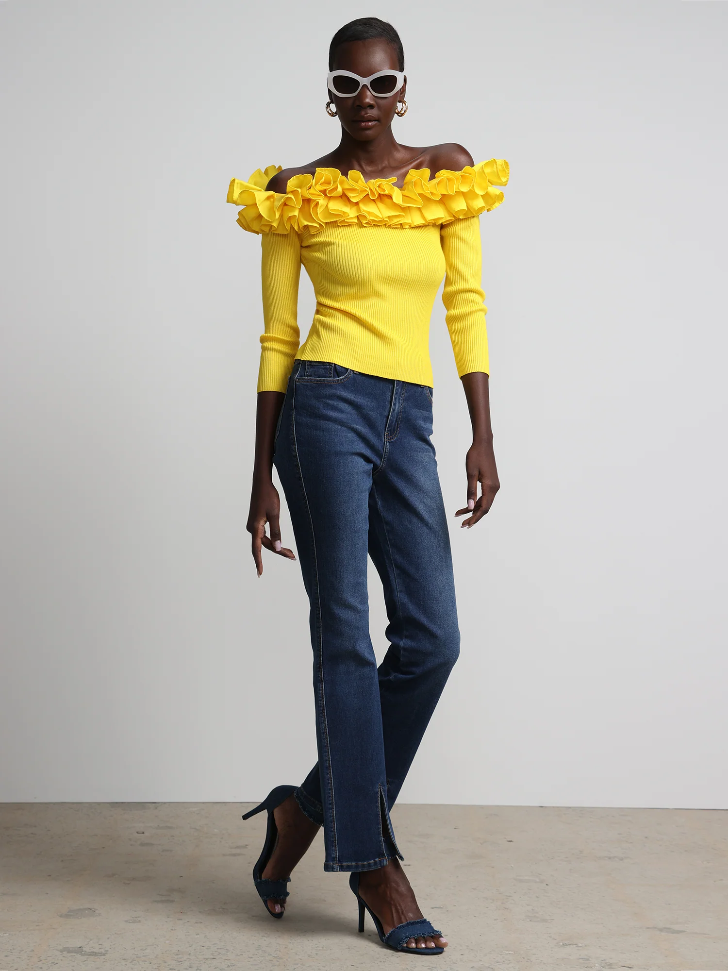 Off-The-Shoulder Ruffle Sweater - Image 11