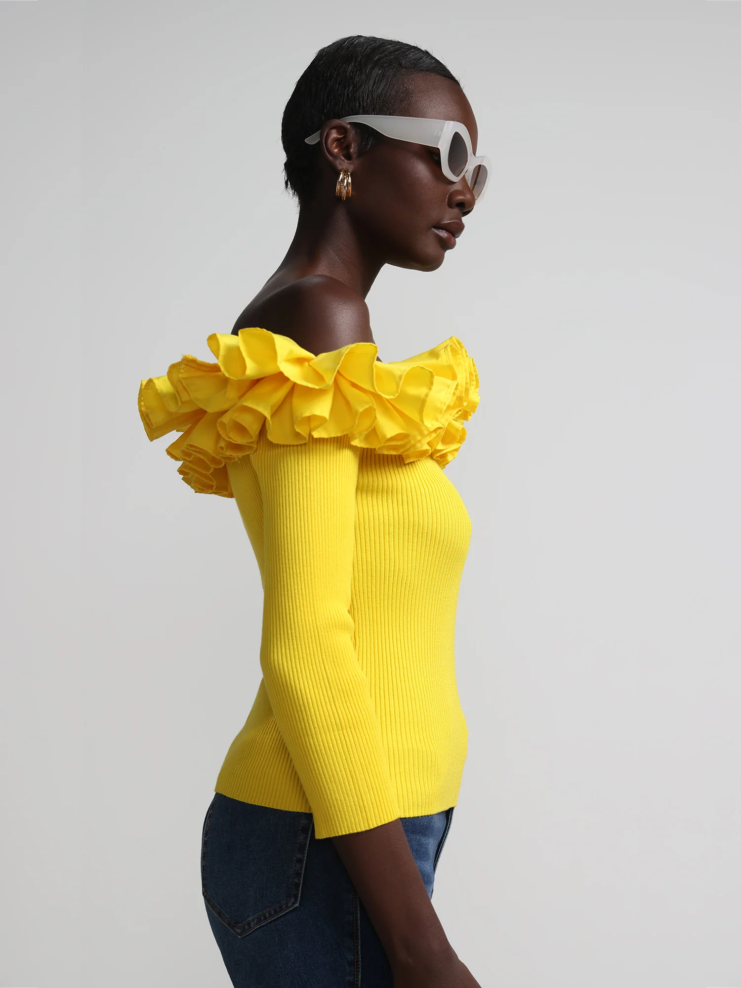 Off-The-Shoulder Ruffle Sweater - Image 8