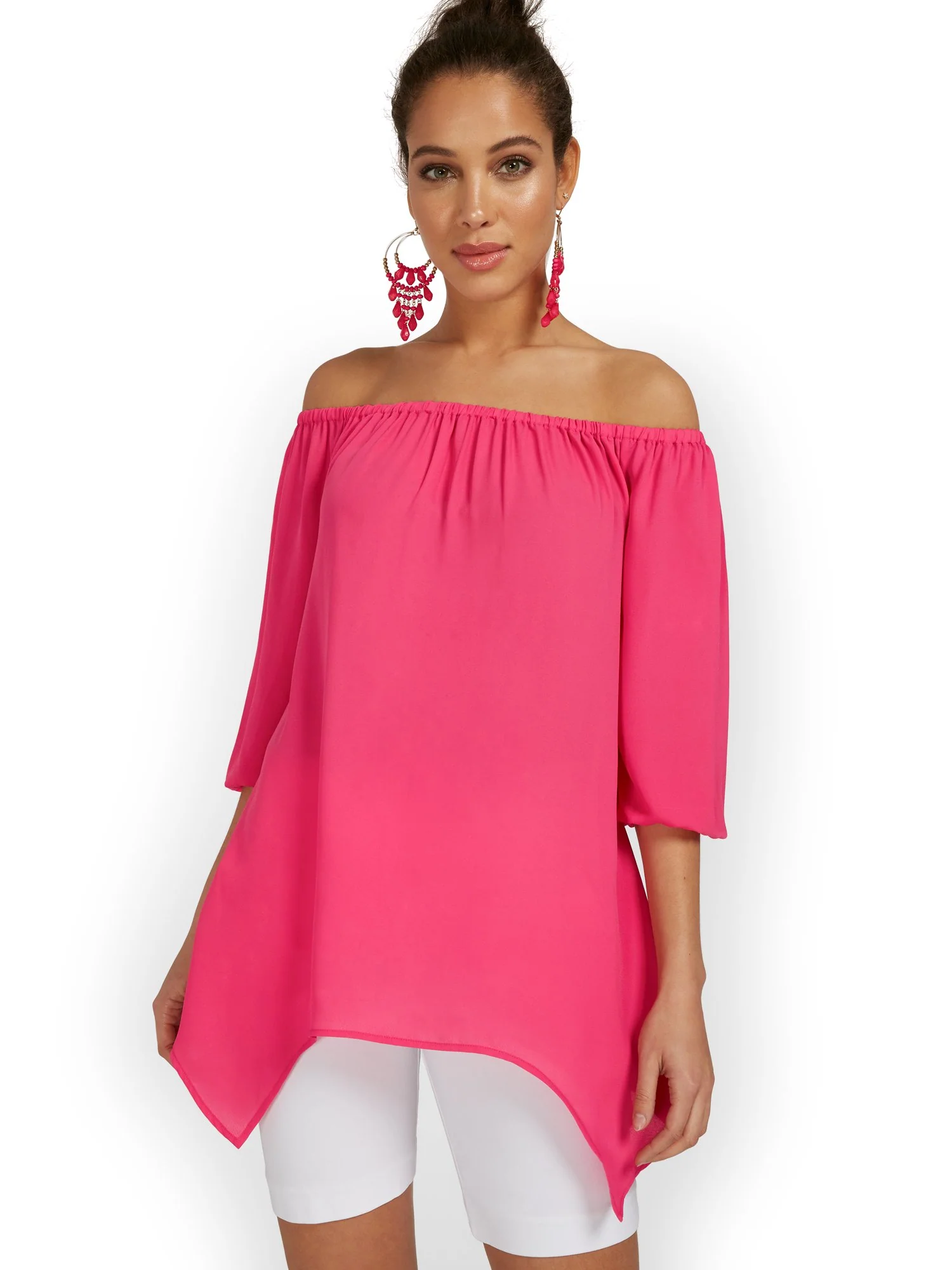 Off-The-Shoulder Sharkbite Tunic Top - Image 12