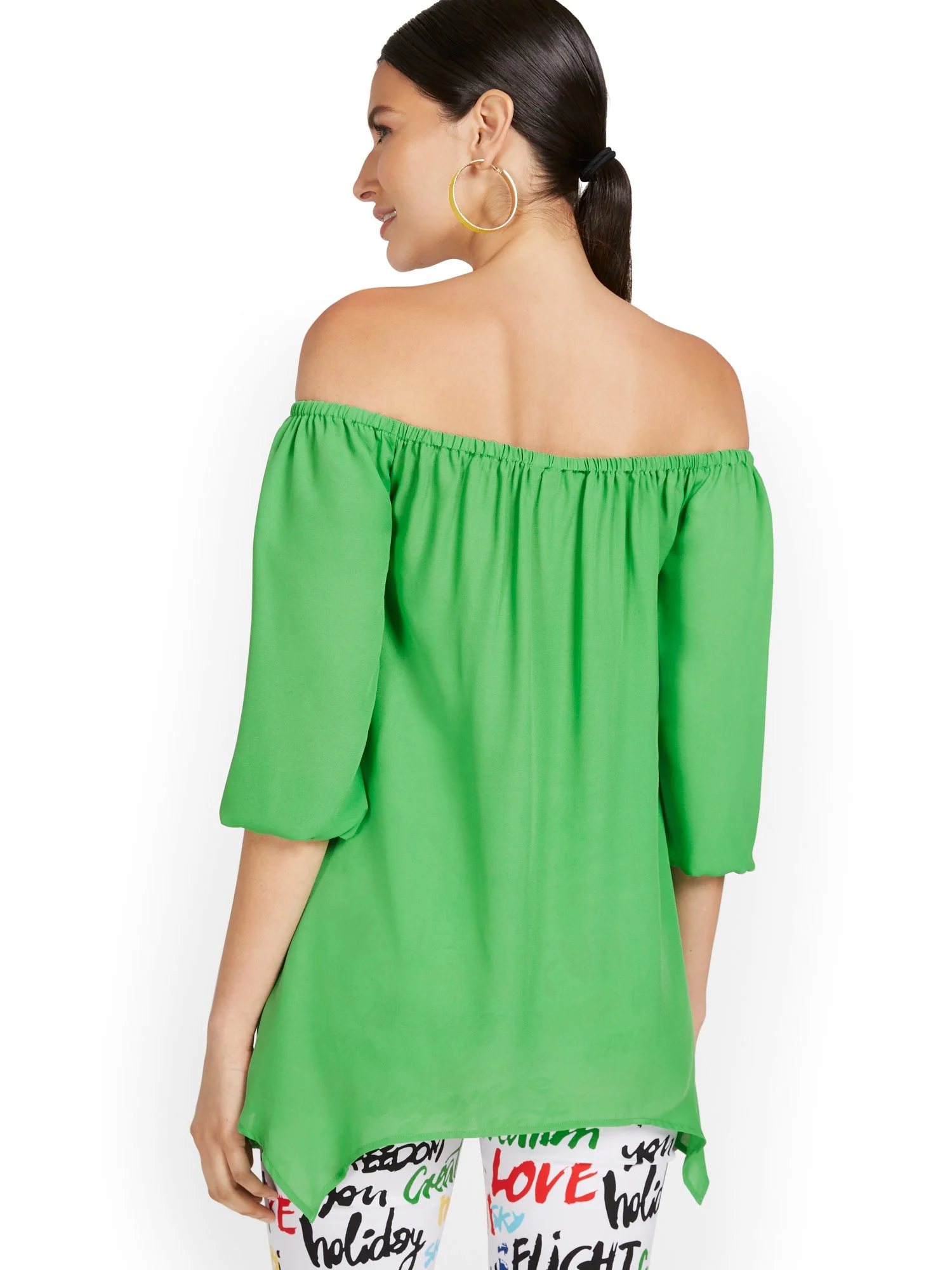Off-The-Shoulder Sharkbite Tunic Top - Image 9