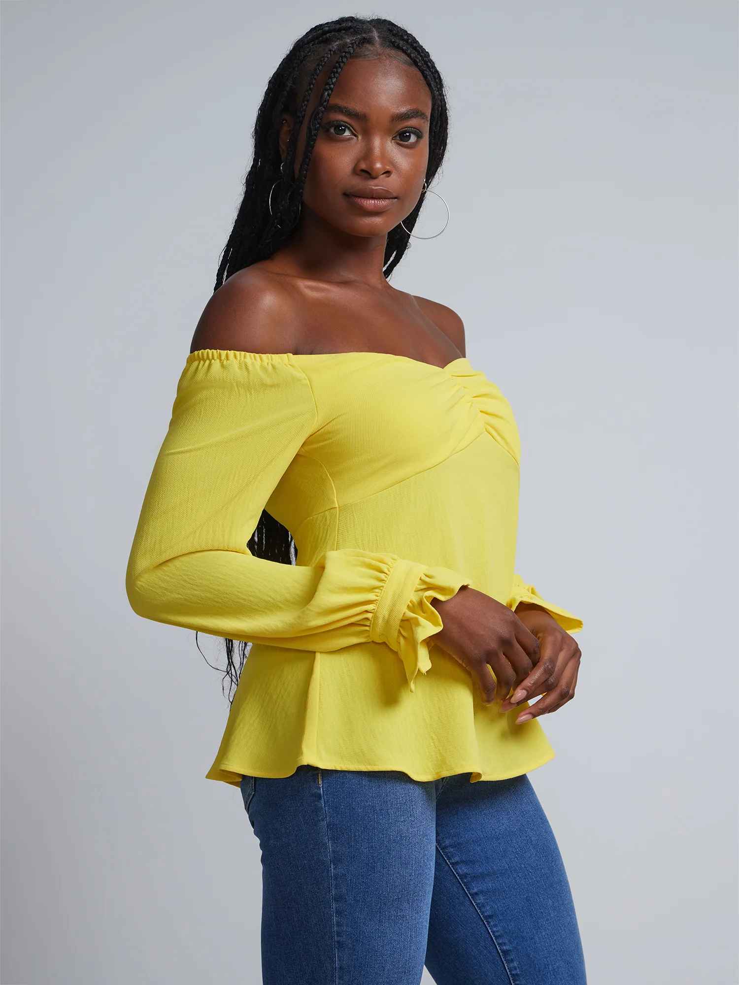 Off-The-Shoulder Sweater Blouse - Image 2