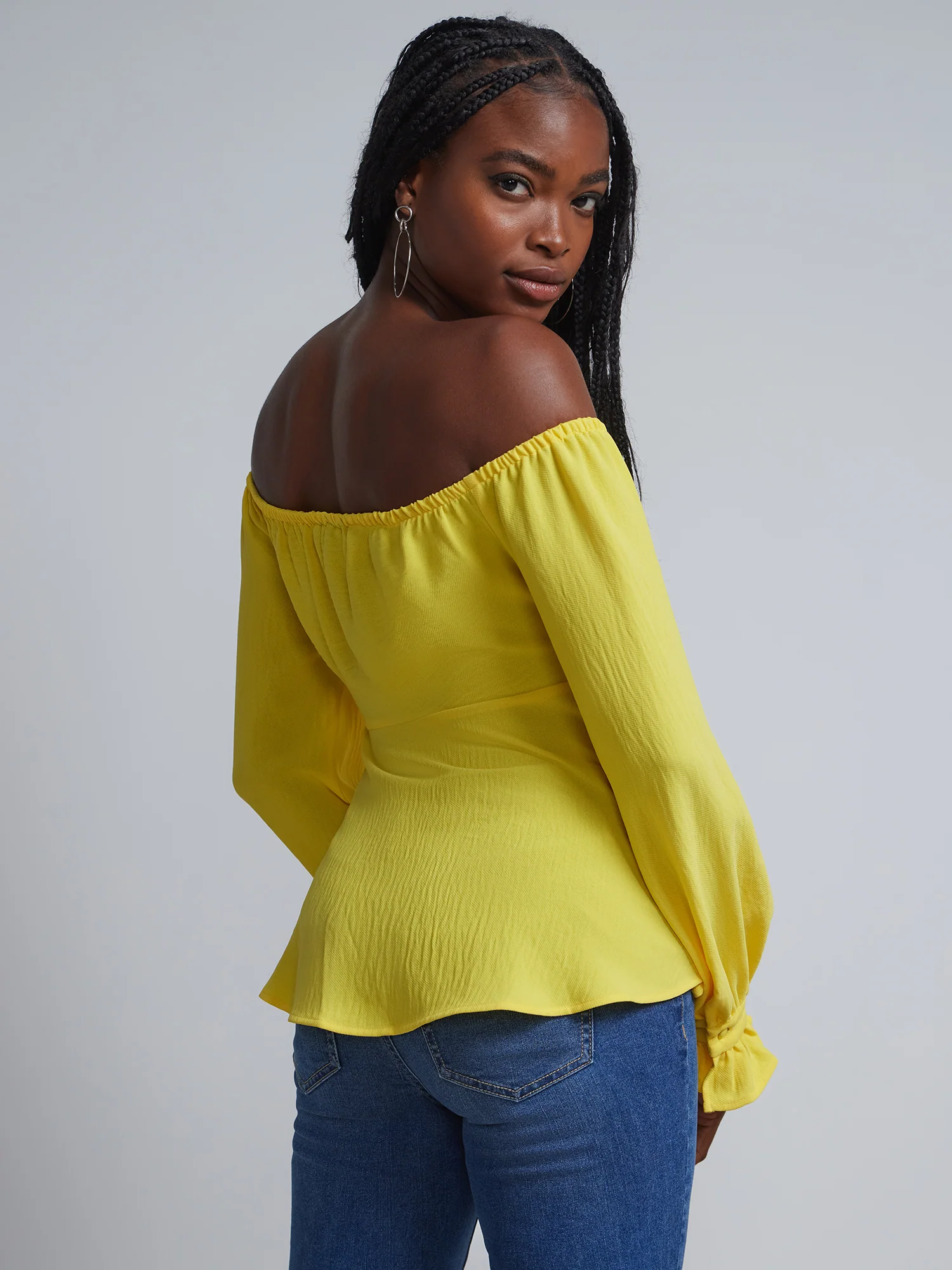 Off-The-Shoulder Sweater Blouse - Image 3
