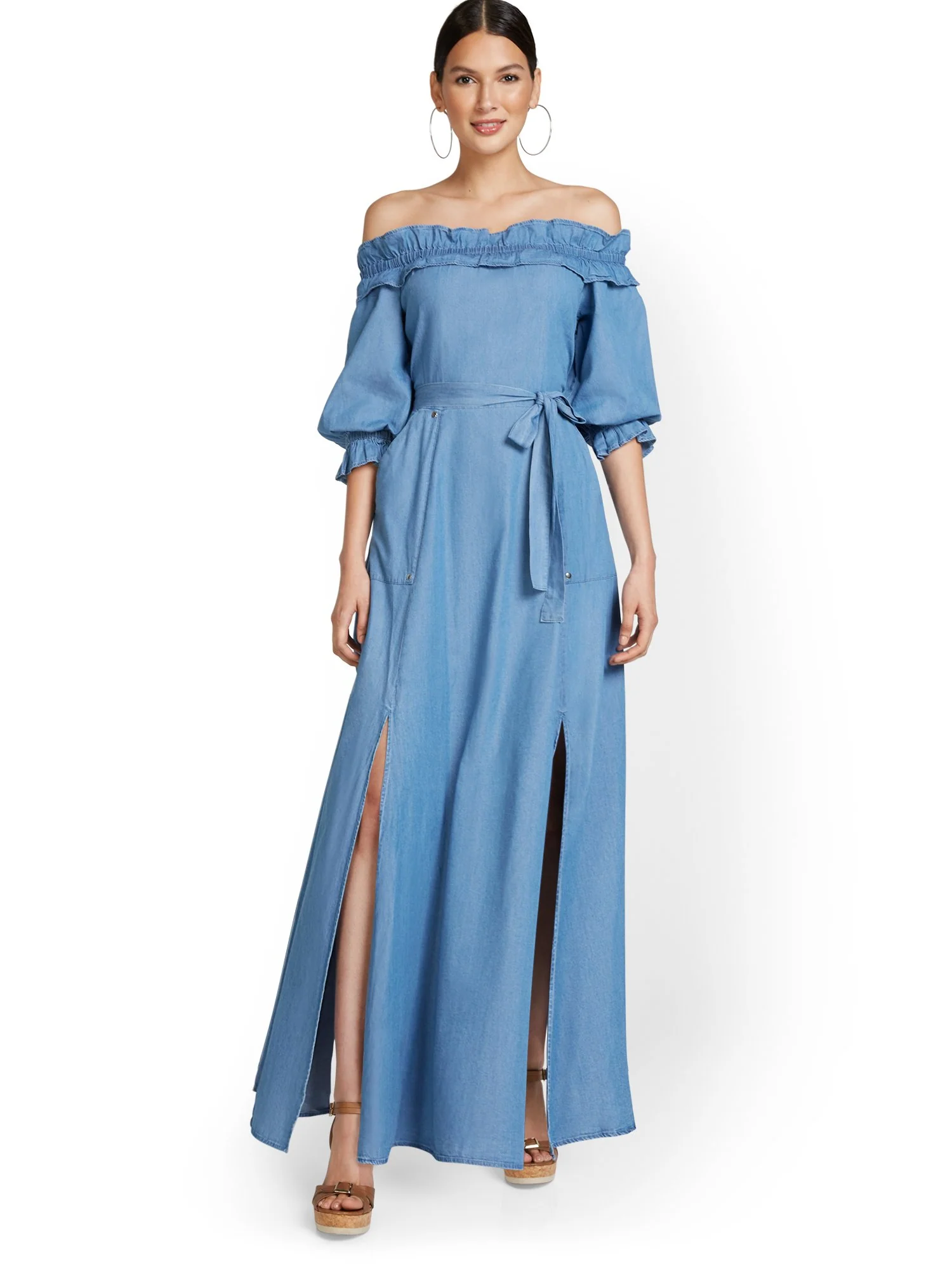 Off-The-Shoulder Tencel Maxi Dress - Image 2
