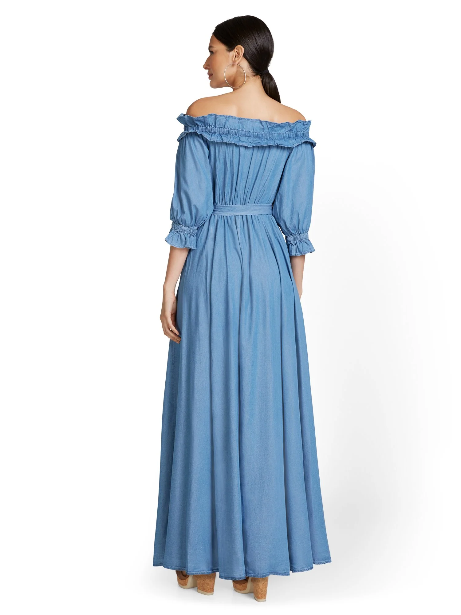 Off-The-Shoulder Tencel Maxi Dress - Image 3