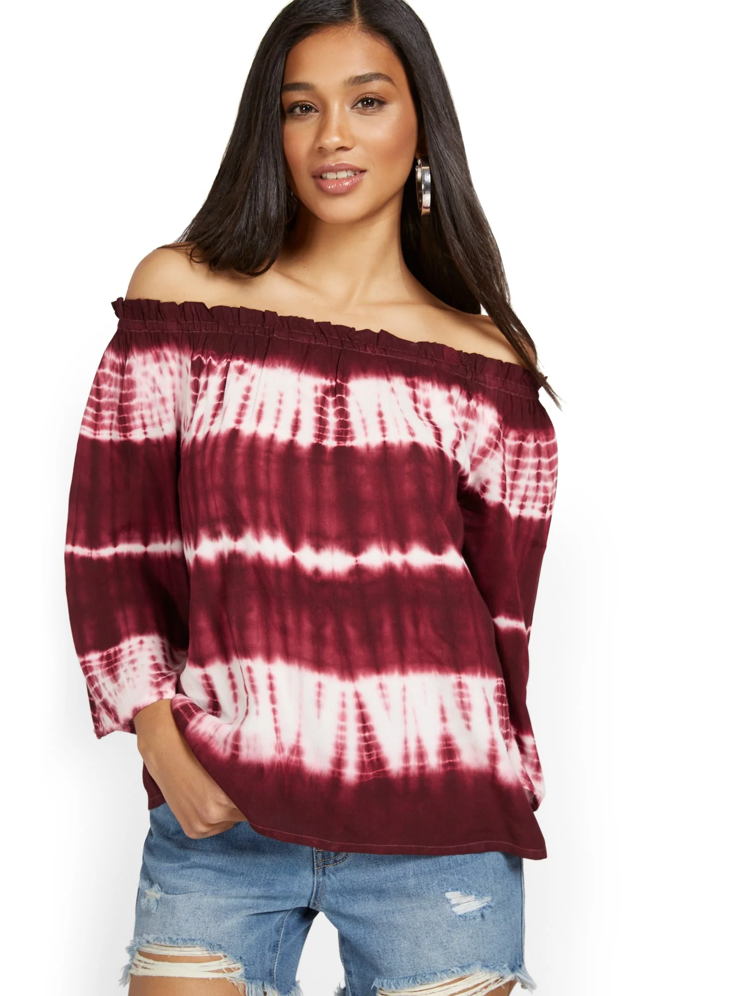 Off-The-Shoulder Tie-Dye Top - Image 2
