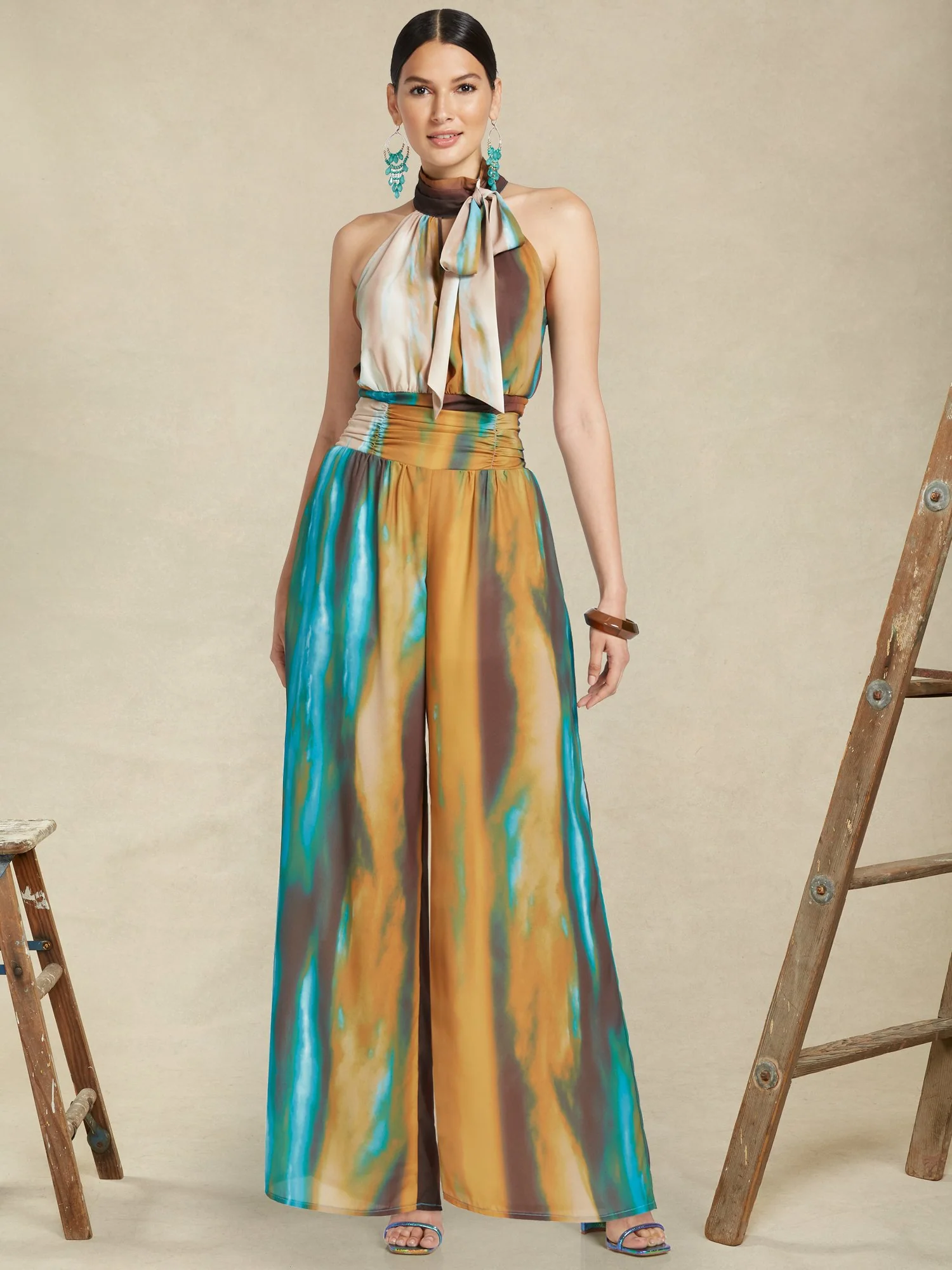 Ombre-Print Palazzo Pant