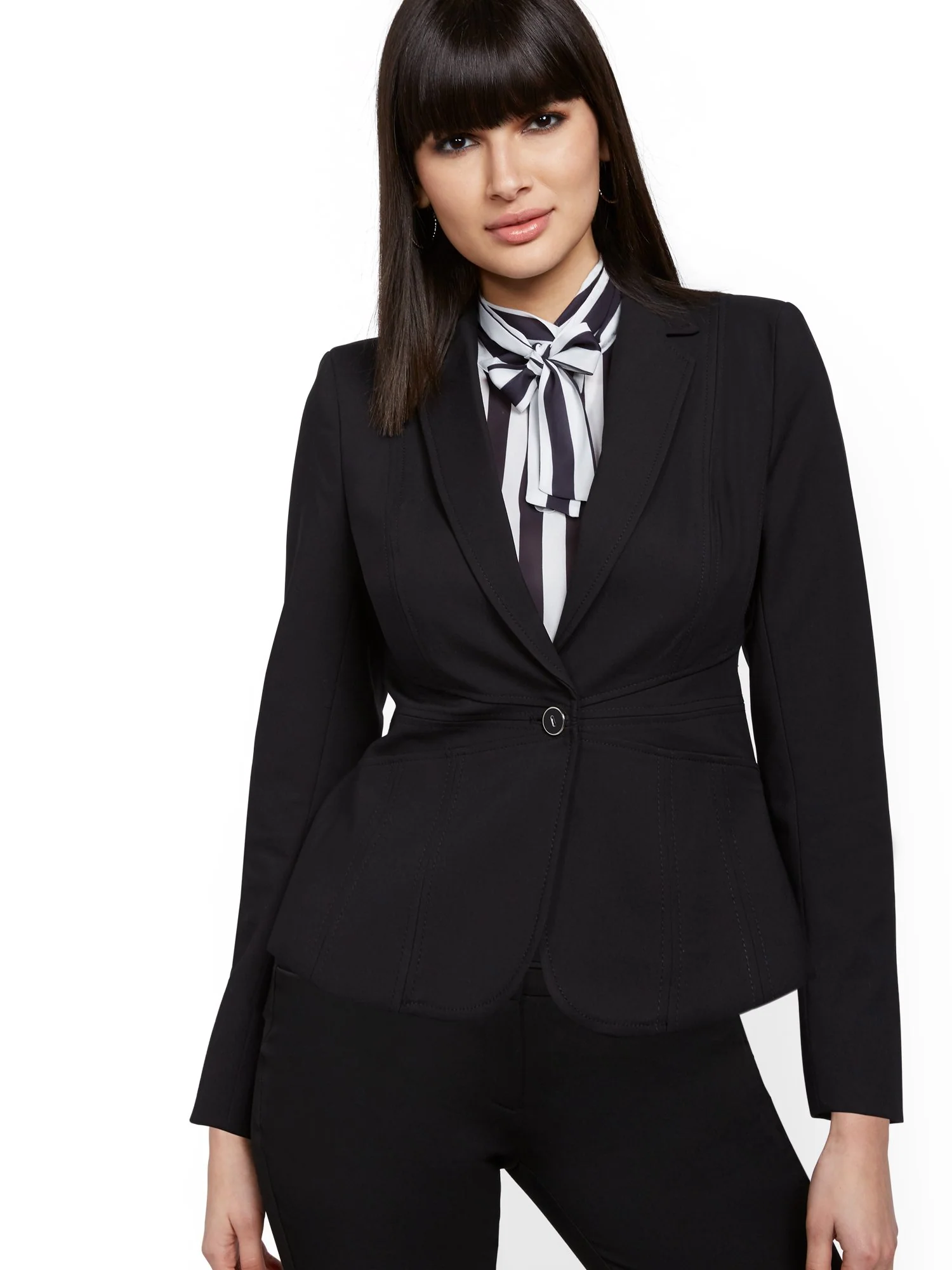 One-Button Waist-Inset Jacket - All-Season Stretch - 7th Avenue - Image 2