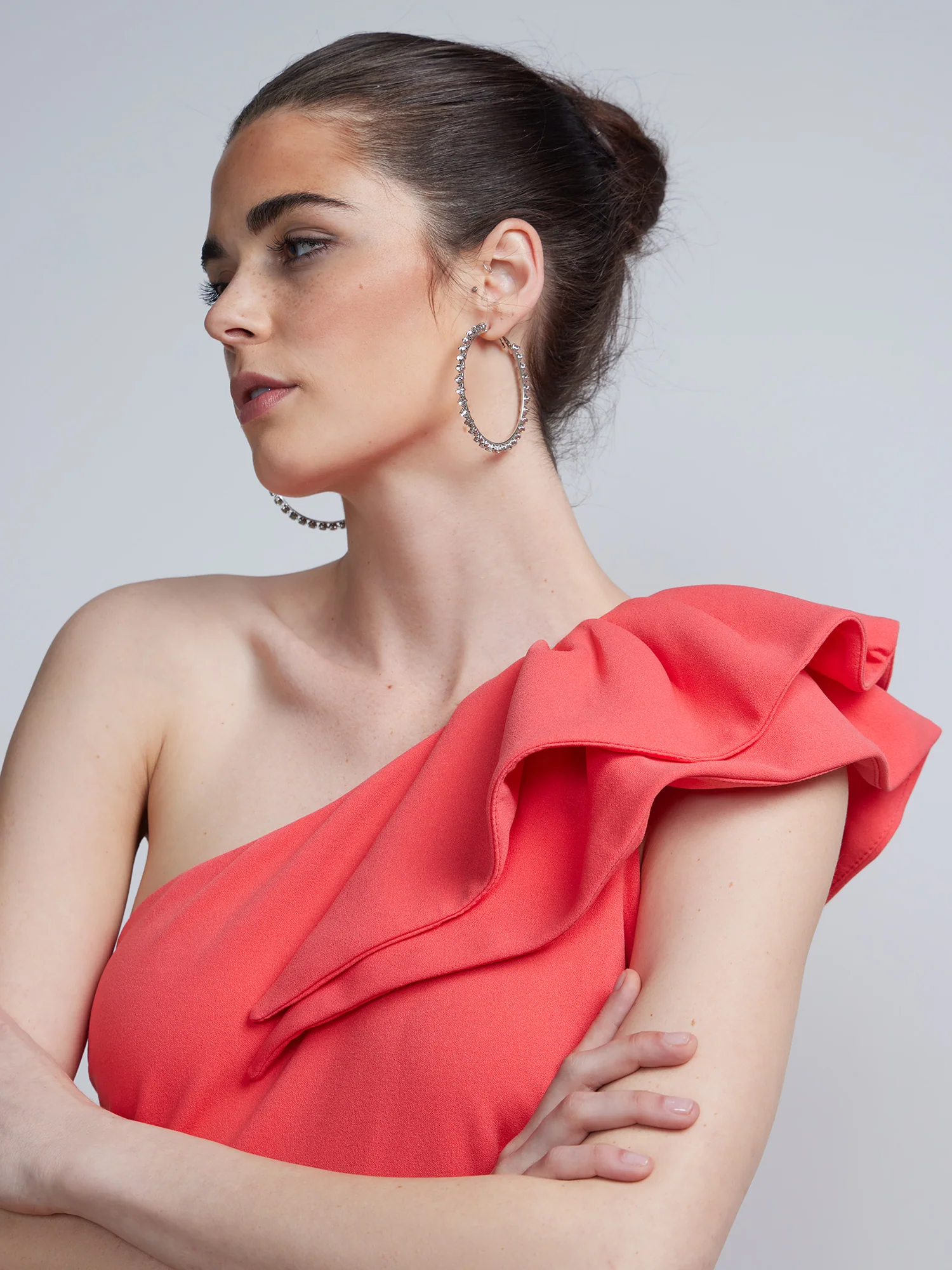 One Shoulder Ruffle Gown - Image 4