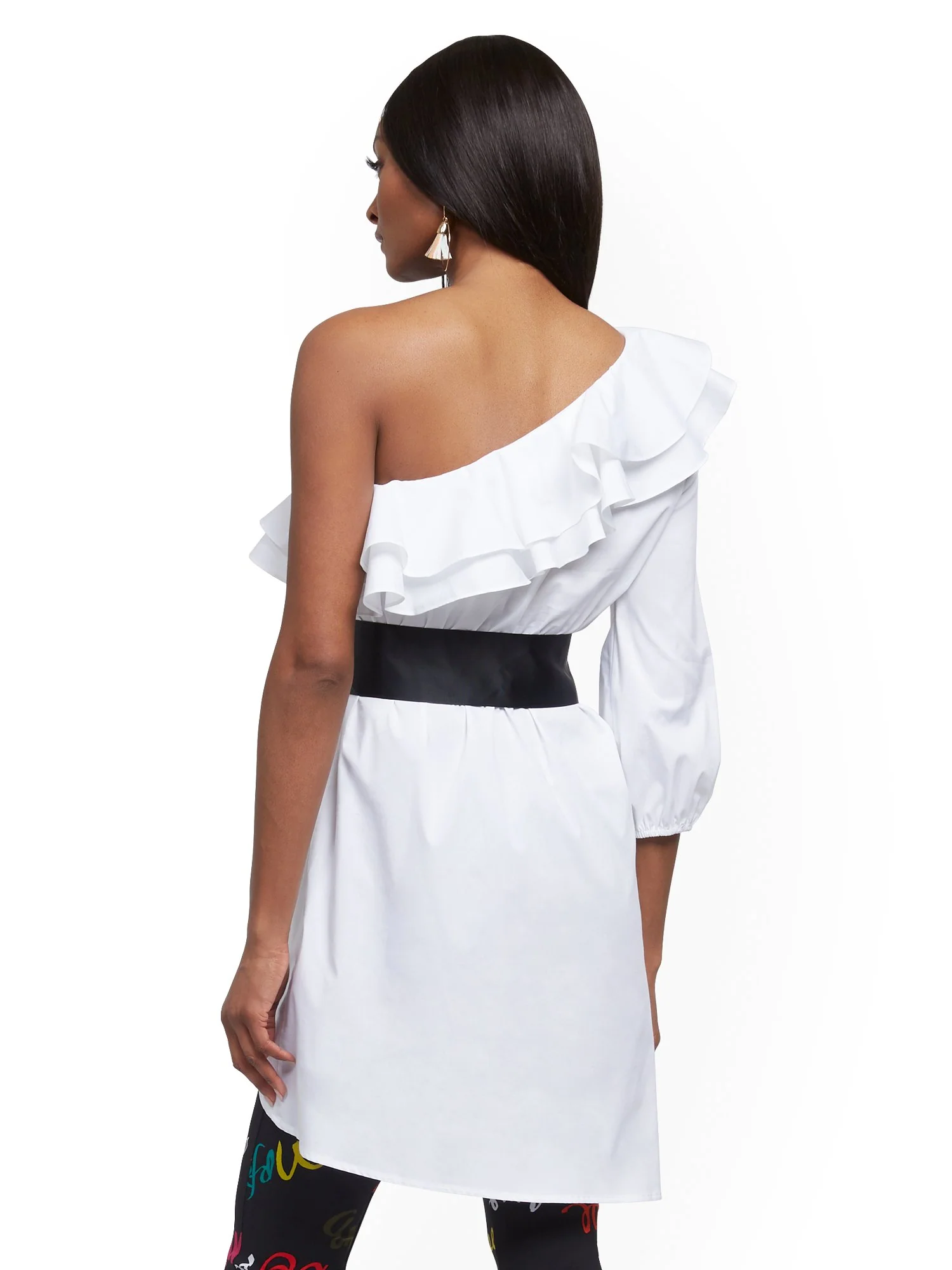 One-Shoulder Poplin Top - 7th Avenue - Image 3