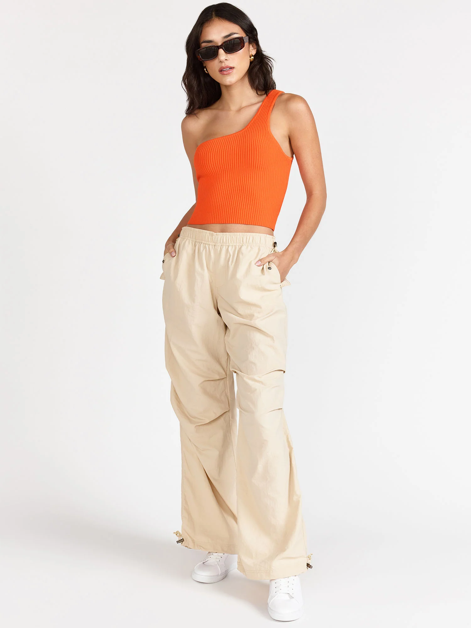 One-Shoulder Sculpt Rib Tank Top - Debut By Dreamers - Image 8