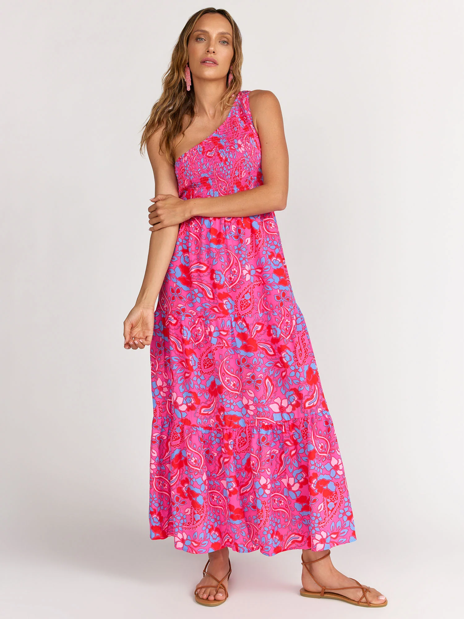 One Shoulder Smock Bodice Dress - Sugarlips - Image 4