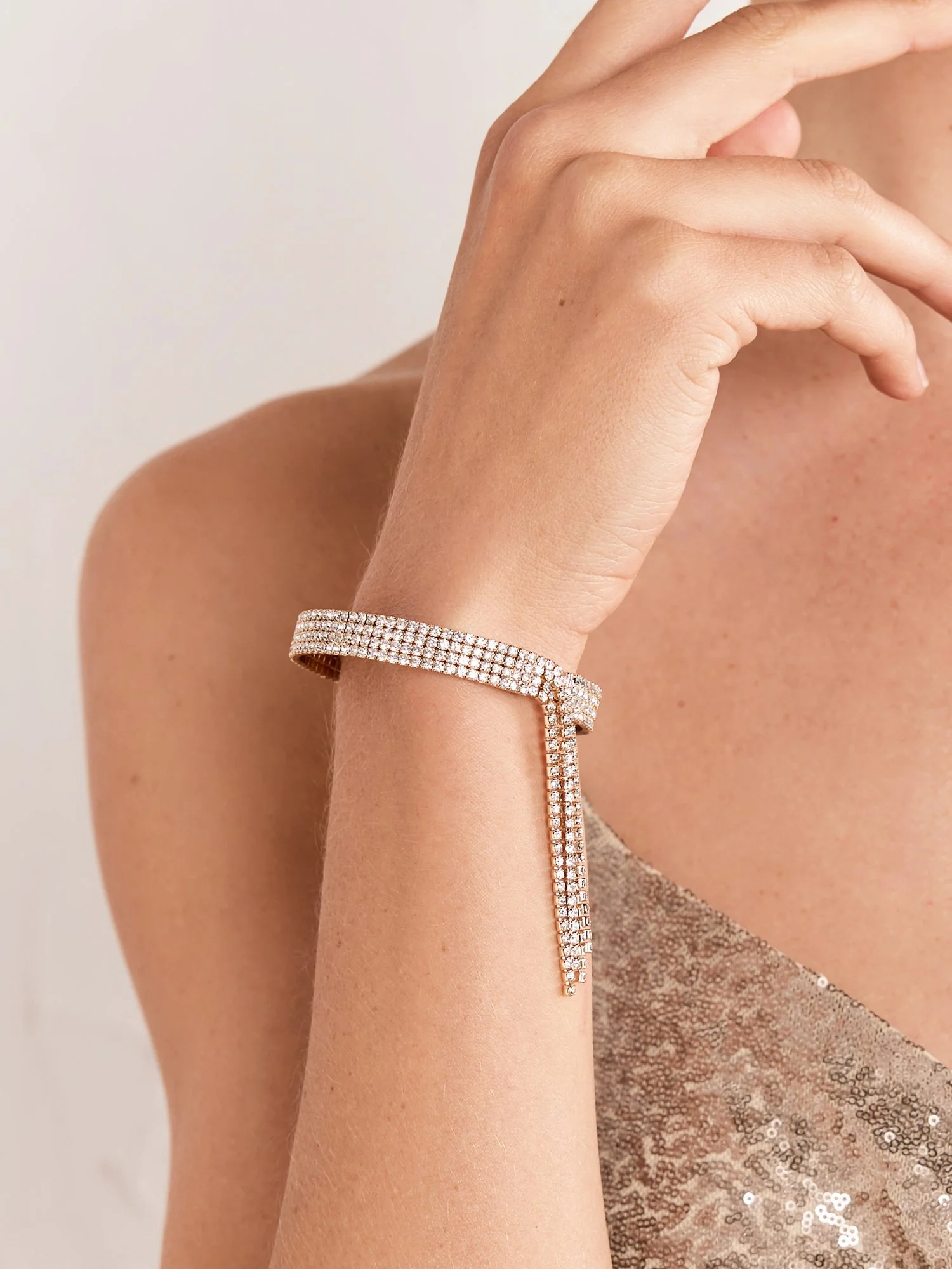 LA Radiant Open Fringe Crystal Bangle - Brands We Love - Image 3