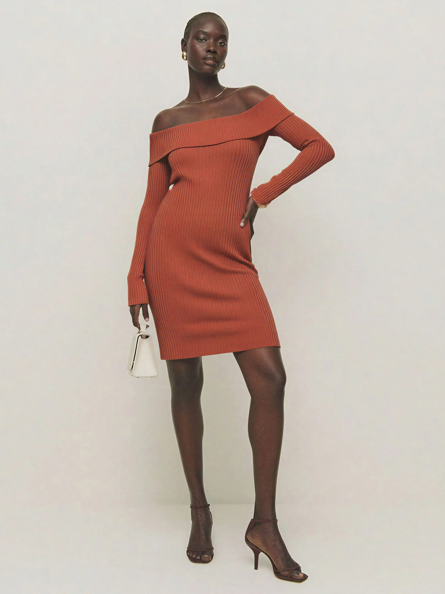 Off The Shoulder Sweater Mini Dress - Image 2