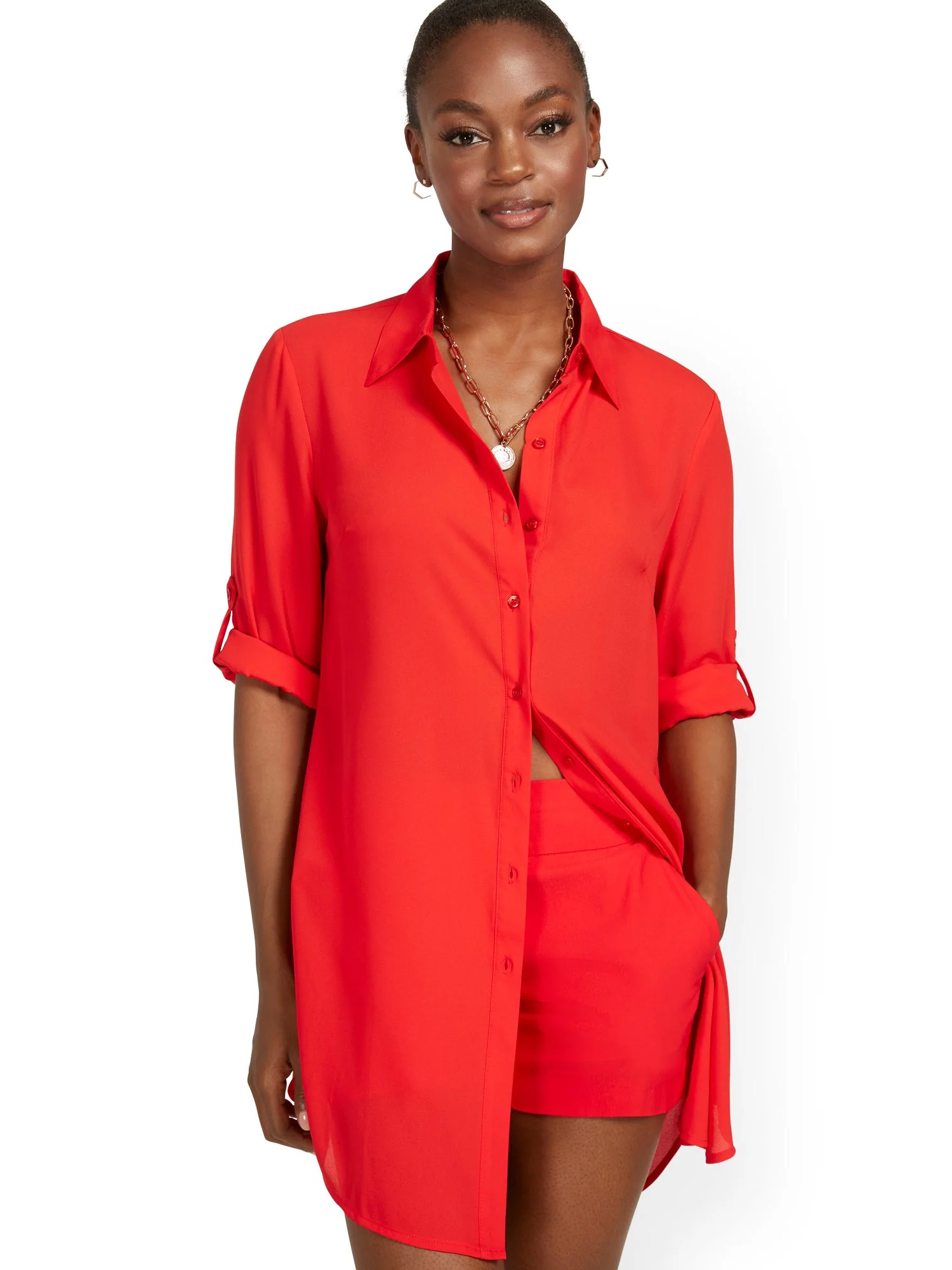 Oversized Button-Down Top - Image 7