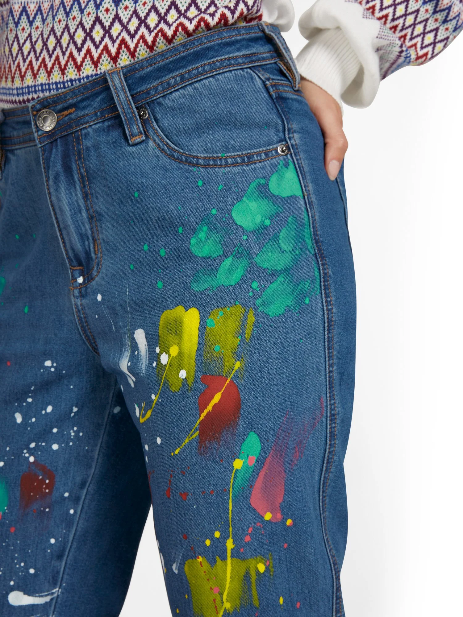 Paint Splatter Boyfriend Jeans - Image 4