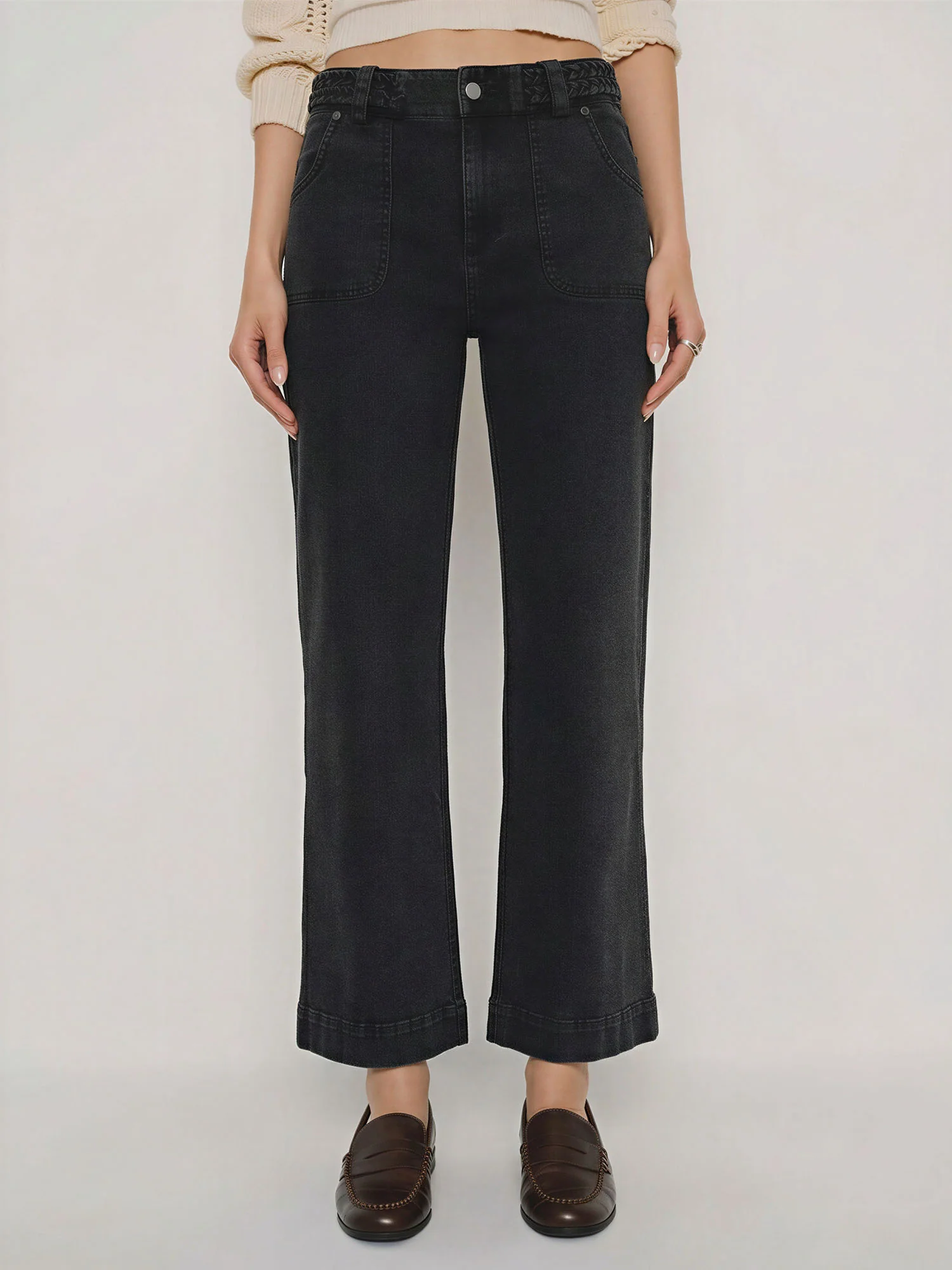 Painter Pocket Stretch Straight Leg Jeans - Image 2