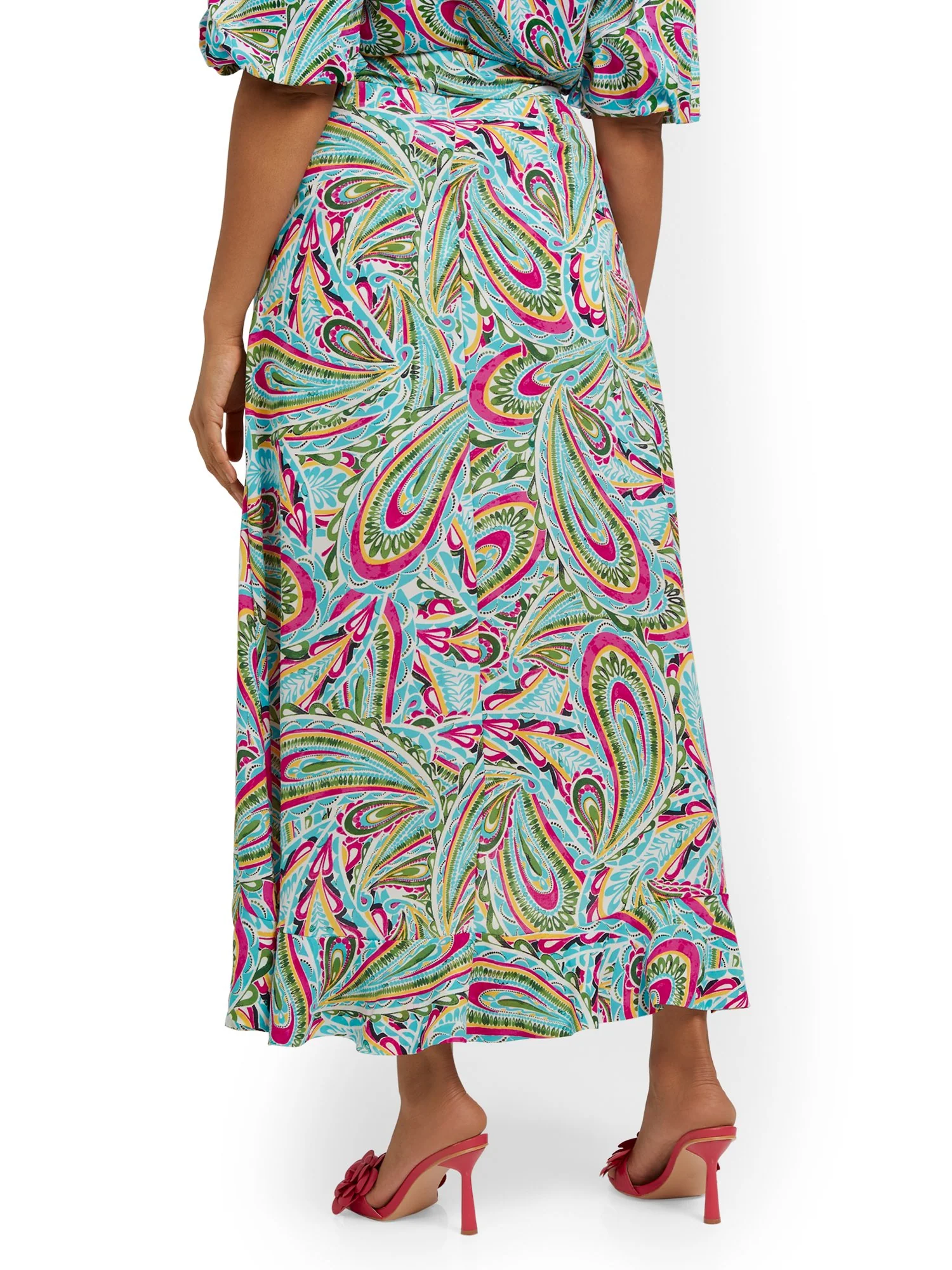Paisley Maxi Wrap Skirt - Image 3