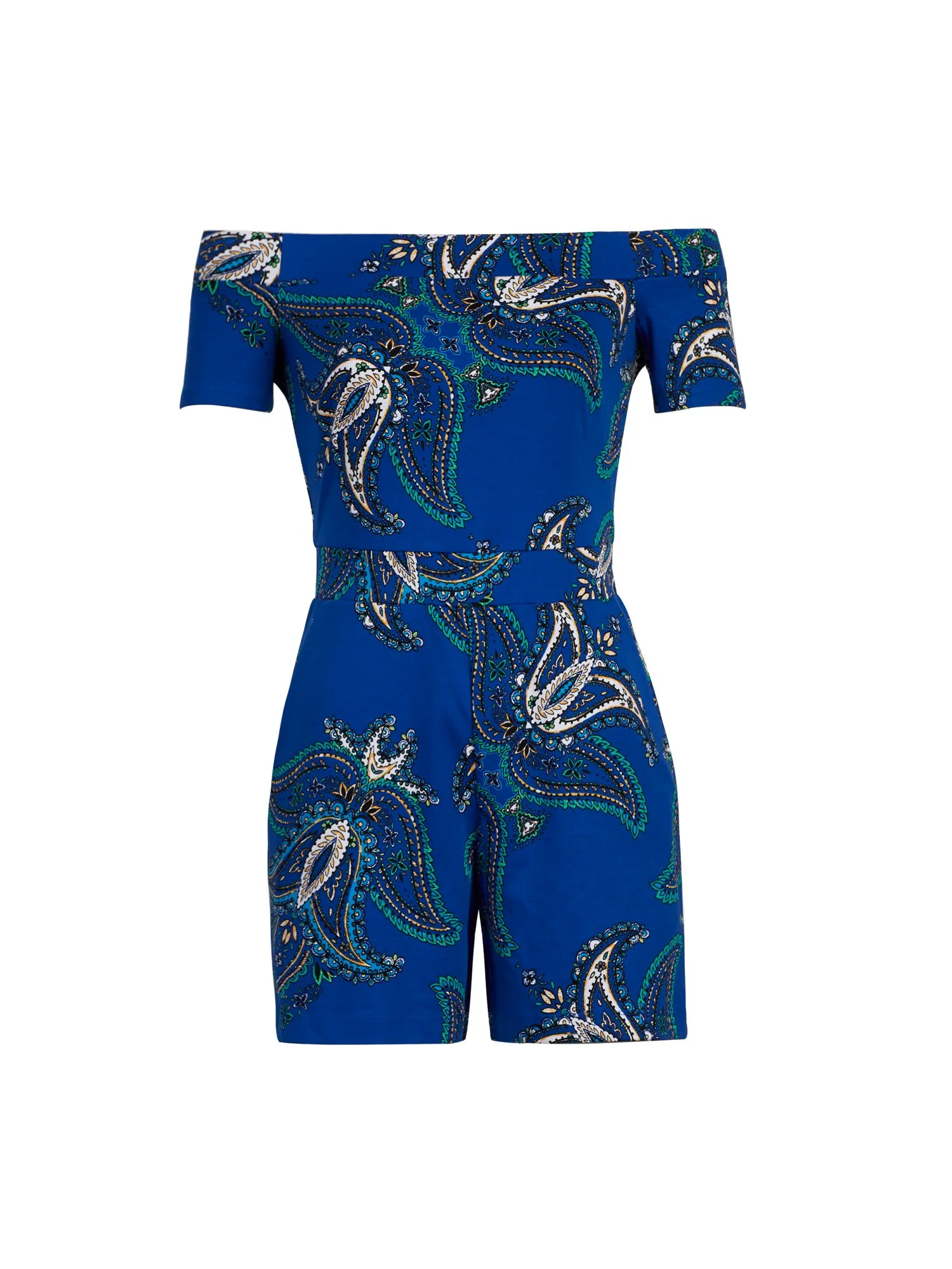 Paisley Print Off-Shoulder Romper - Image 6