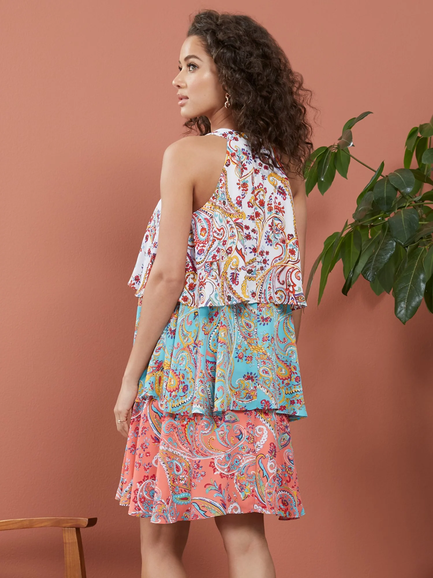 Paisley Three-Tie Sleeveless Dress - Image 3