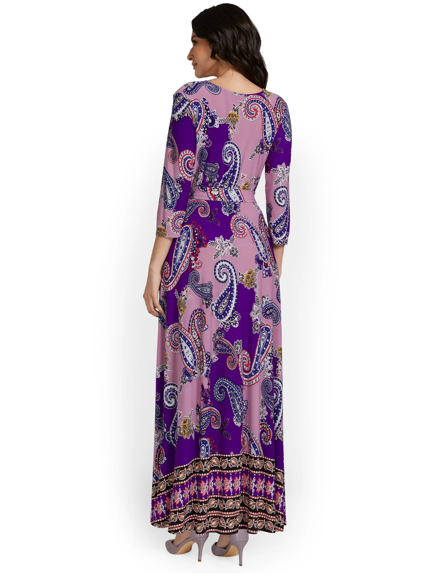 Paisley Wrap Maxi Dress - Image 3