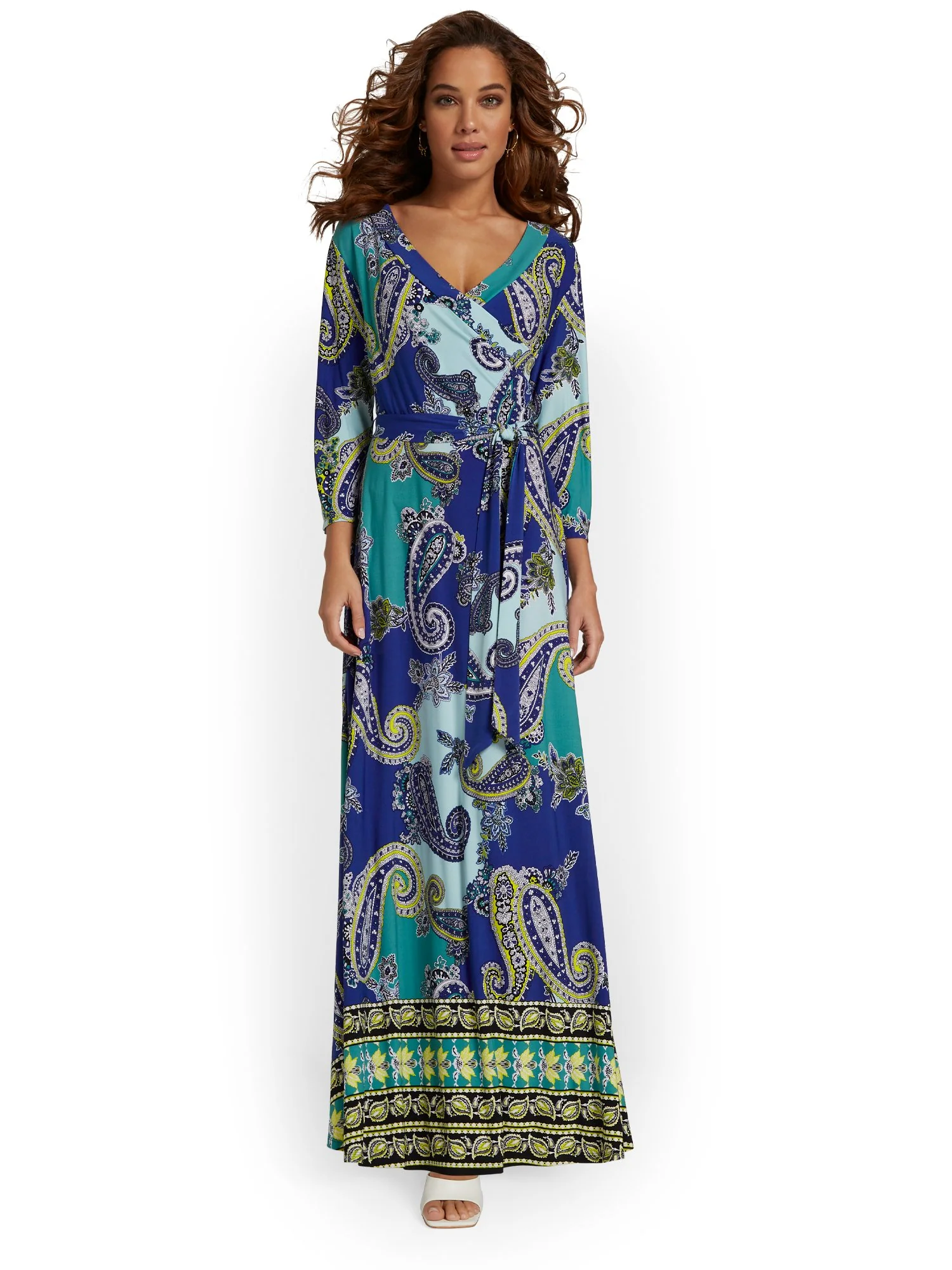 Paisley Wrap Maxi Dress - Image 5