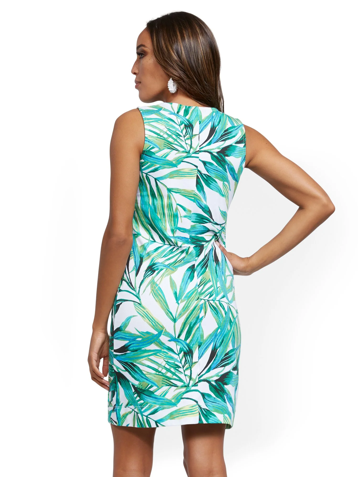 Palm-Print Cotton Shift Dress - Image 3