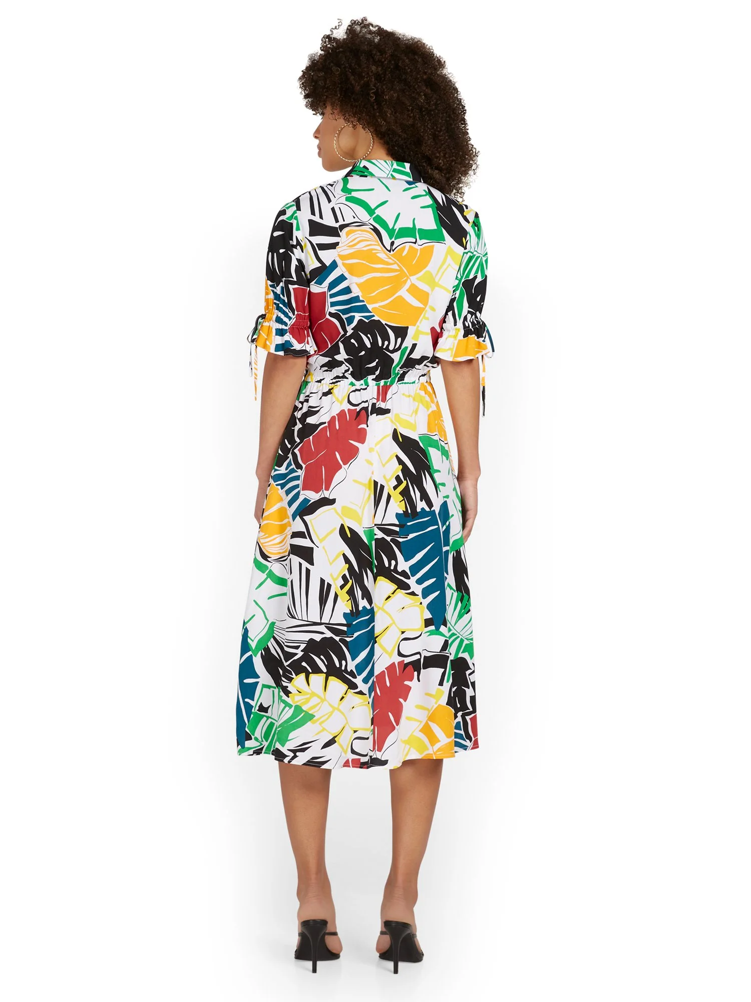 Palm-Print Midi Dress - Image 3