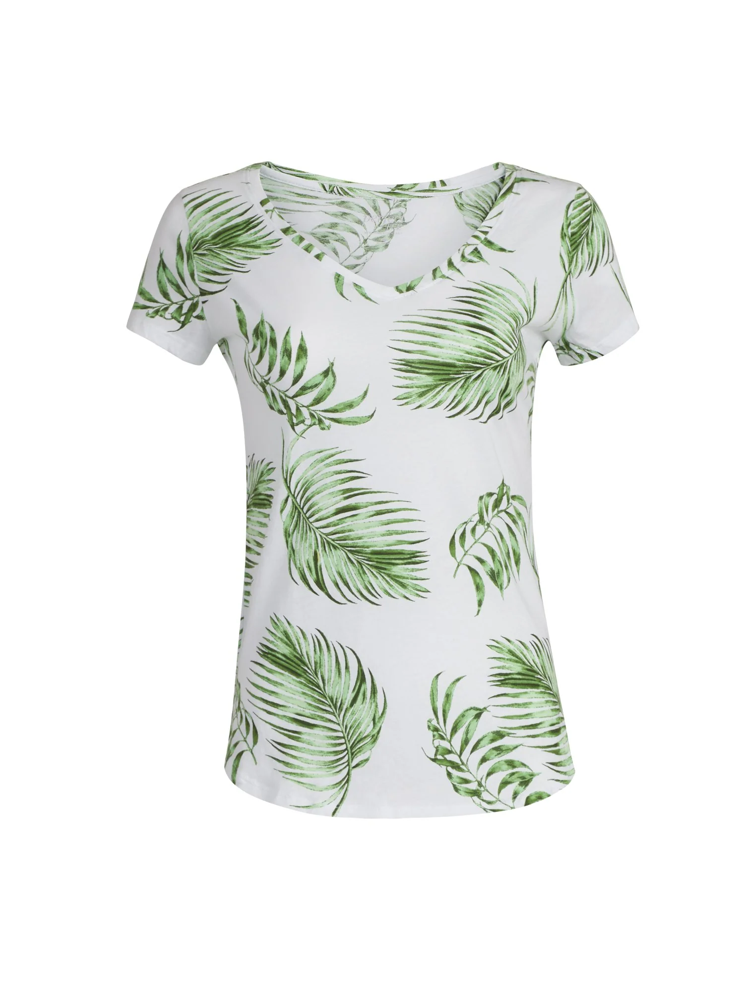 Palm-Print V-Neck Perfect Tee