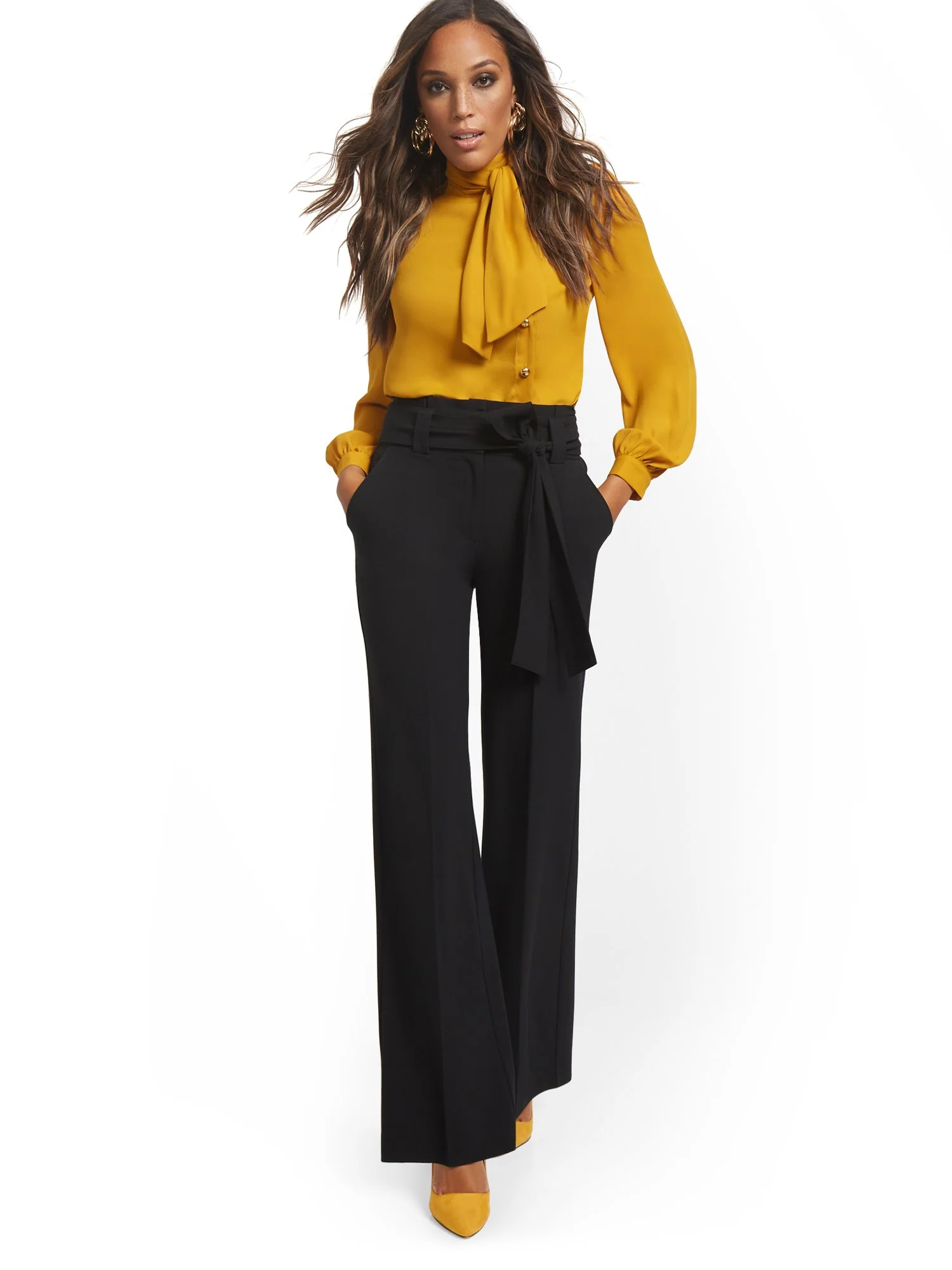 Paperbag-Waist Wide-Leg Pant - 7th Avenue - Image 4