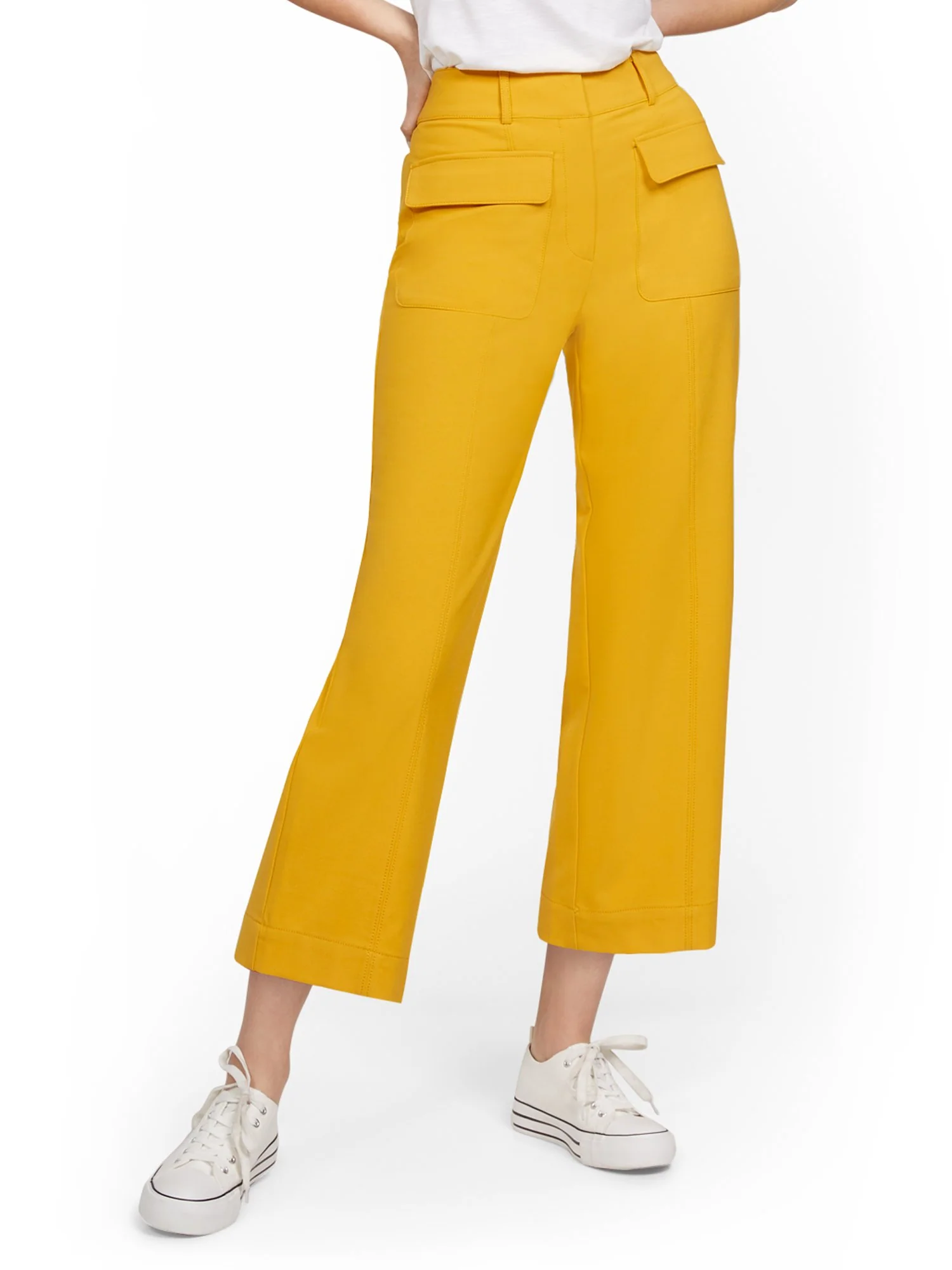 Patch Pocket Wide-Leg Capri Pant - Image 6
