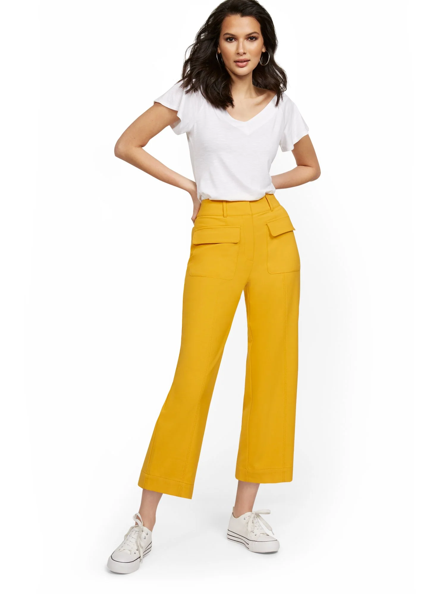 Patch Pocket Wide-Leg Capri Pant - Image 8