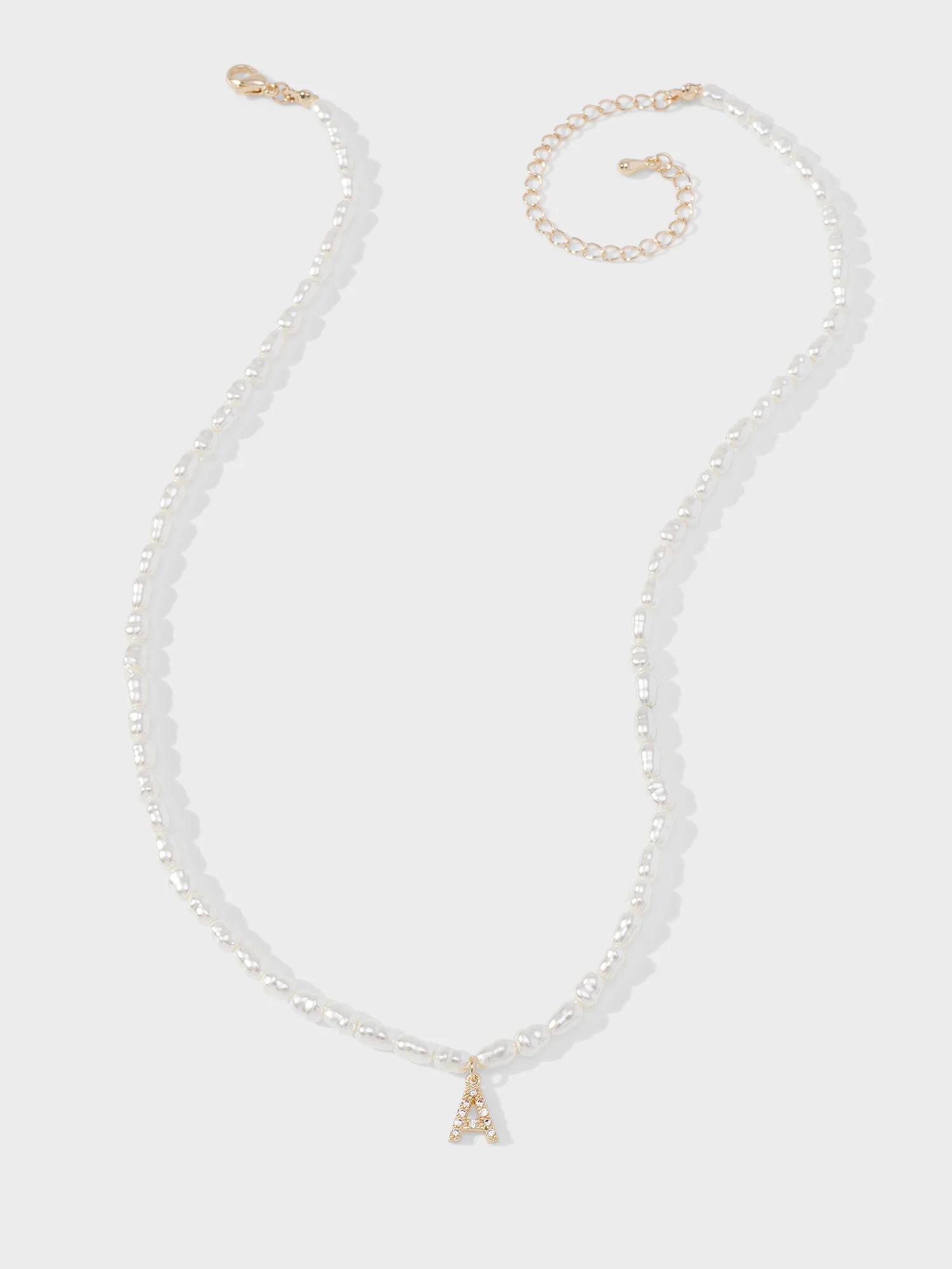 La Radiant Pearl Beaded Initial "A" Necklace - Brands We Love