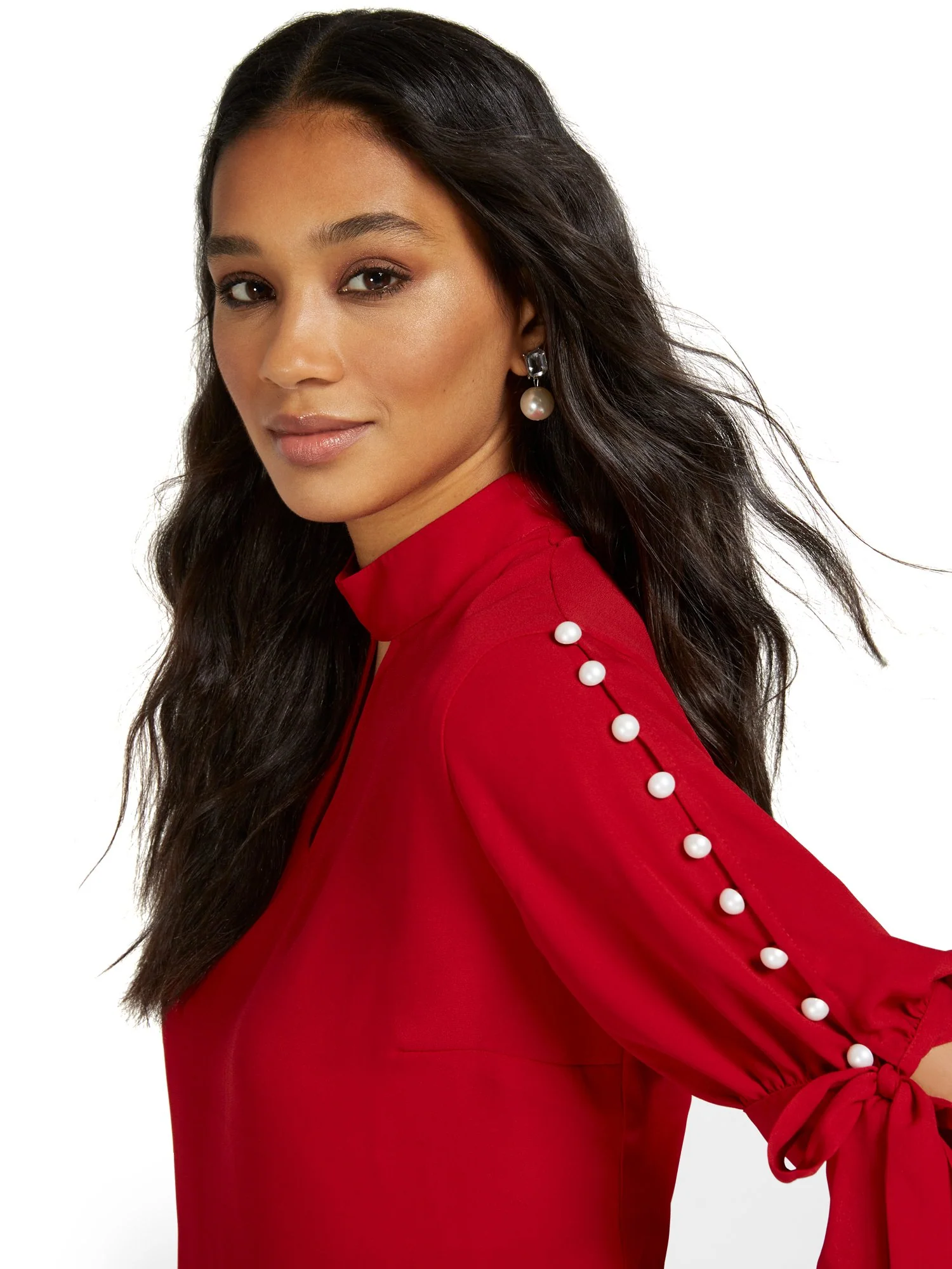 Pearl-Embellished Cut-Out Tee - Image 8