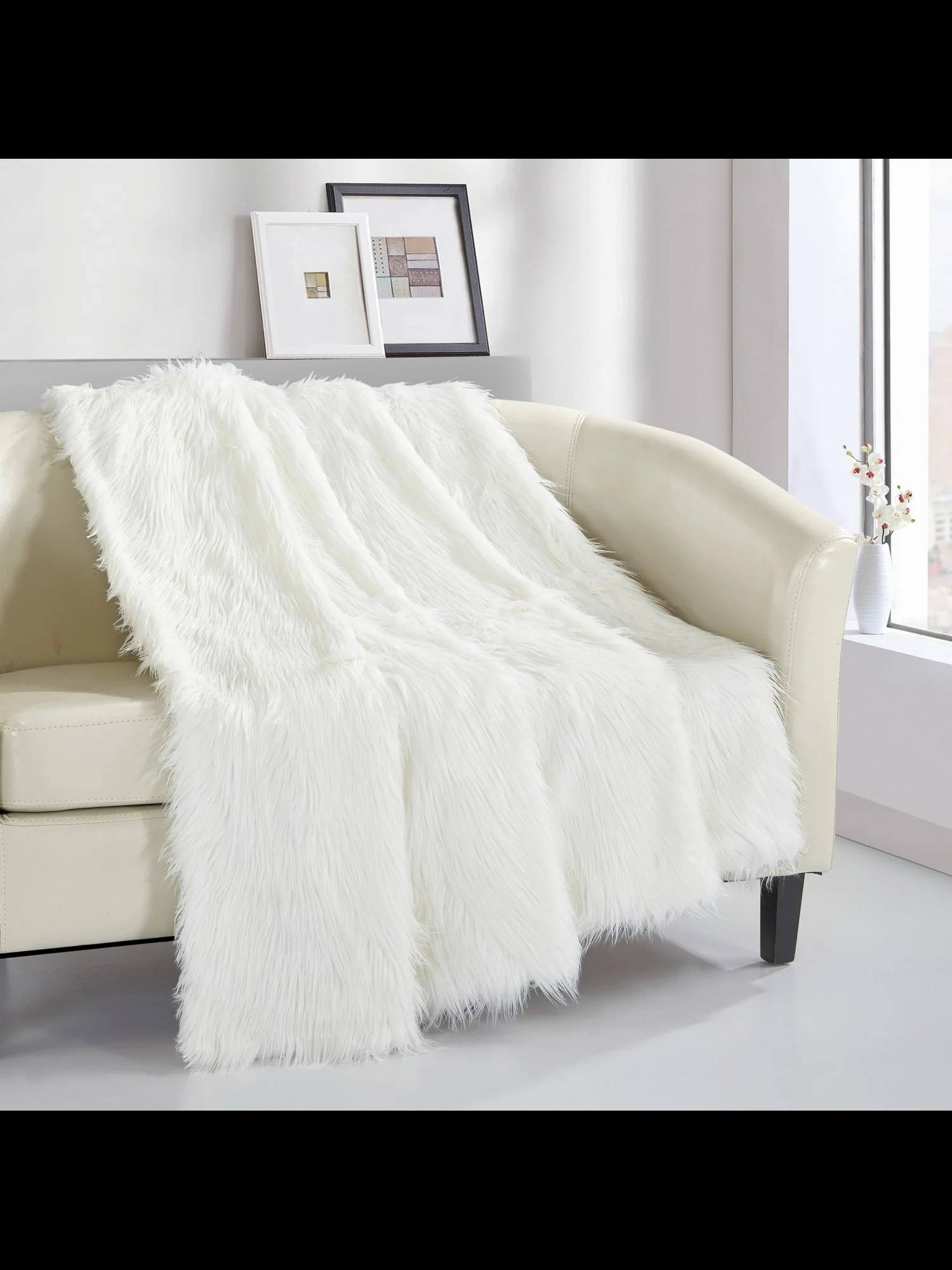 Penina Ultra Plush Faux-Fur Throw Blanket - NY&C x Chic Home - Image 2