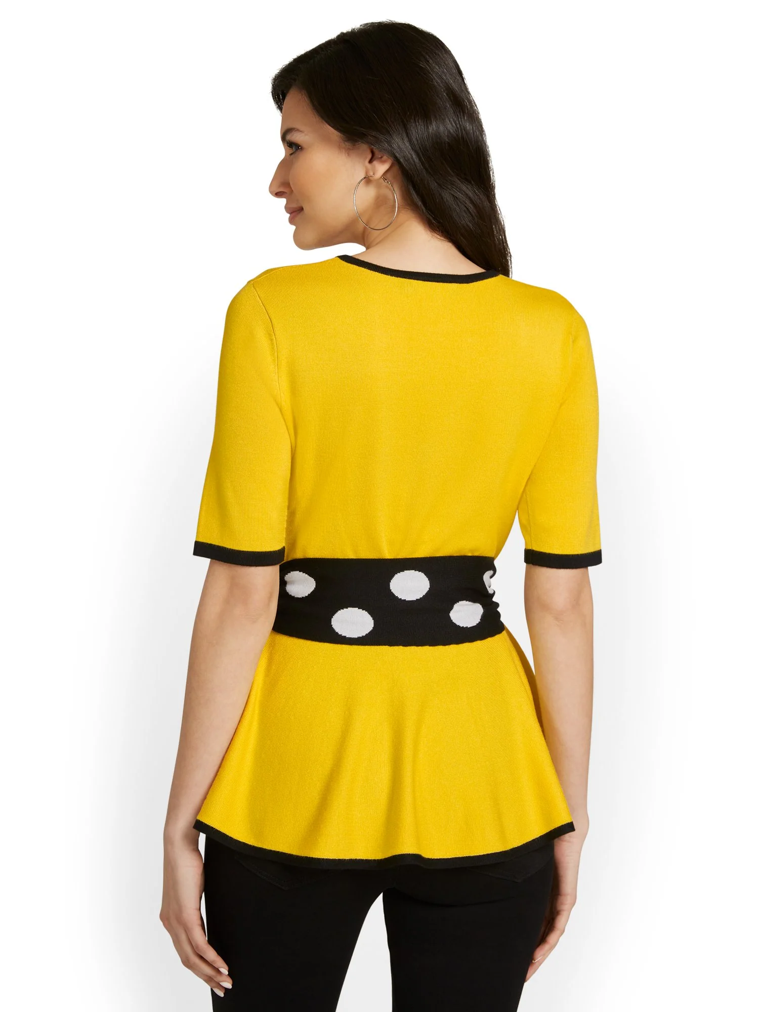 Peplum Belted Sweater - Image 3