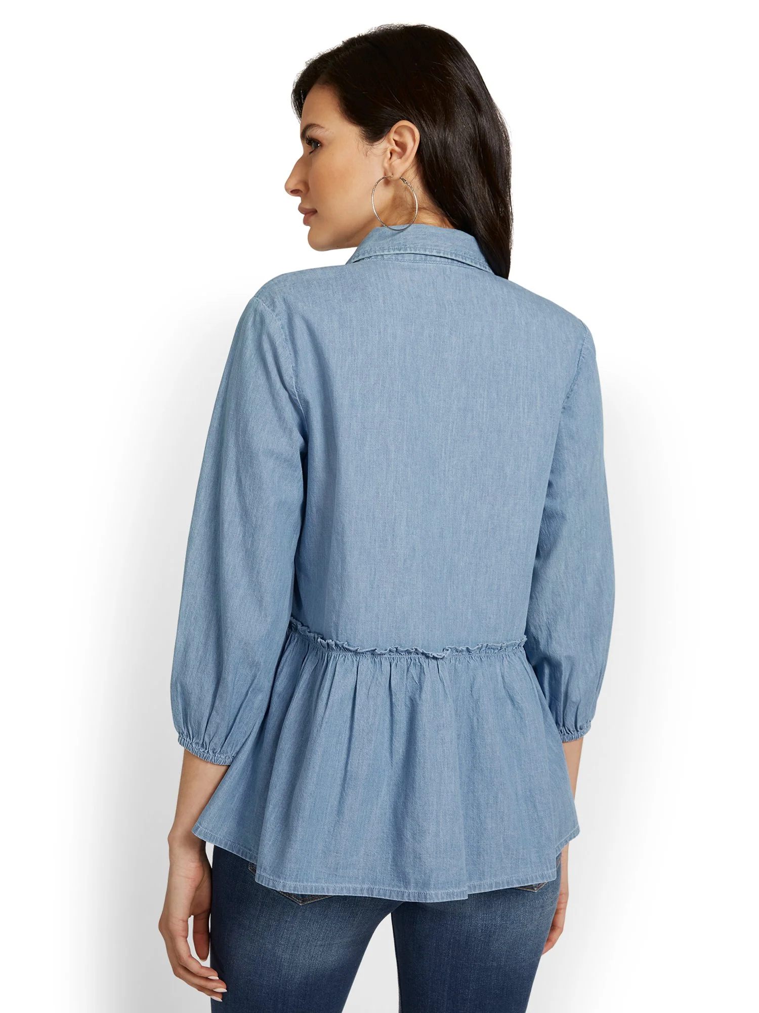 Peplum Denim Top - Image 3