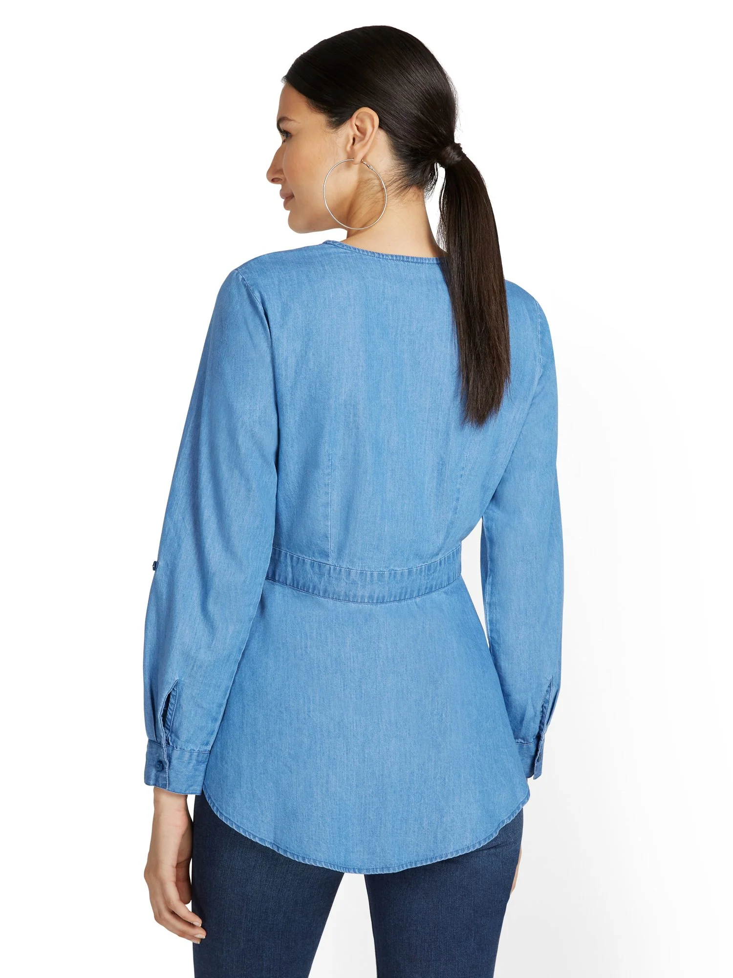 Peplum Denim Top - Image 3
