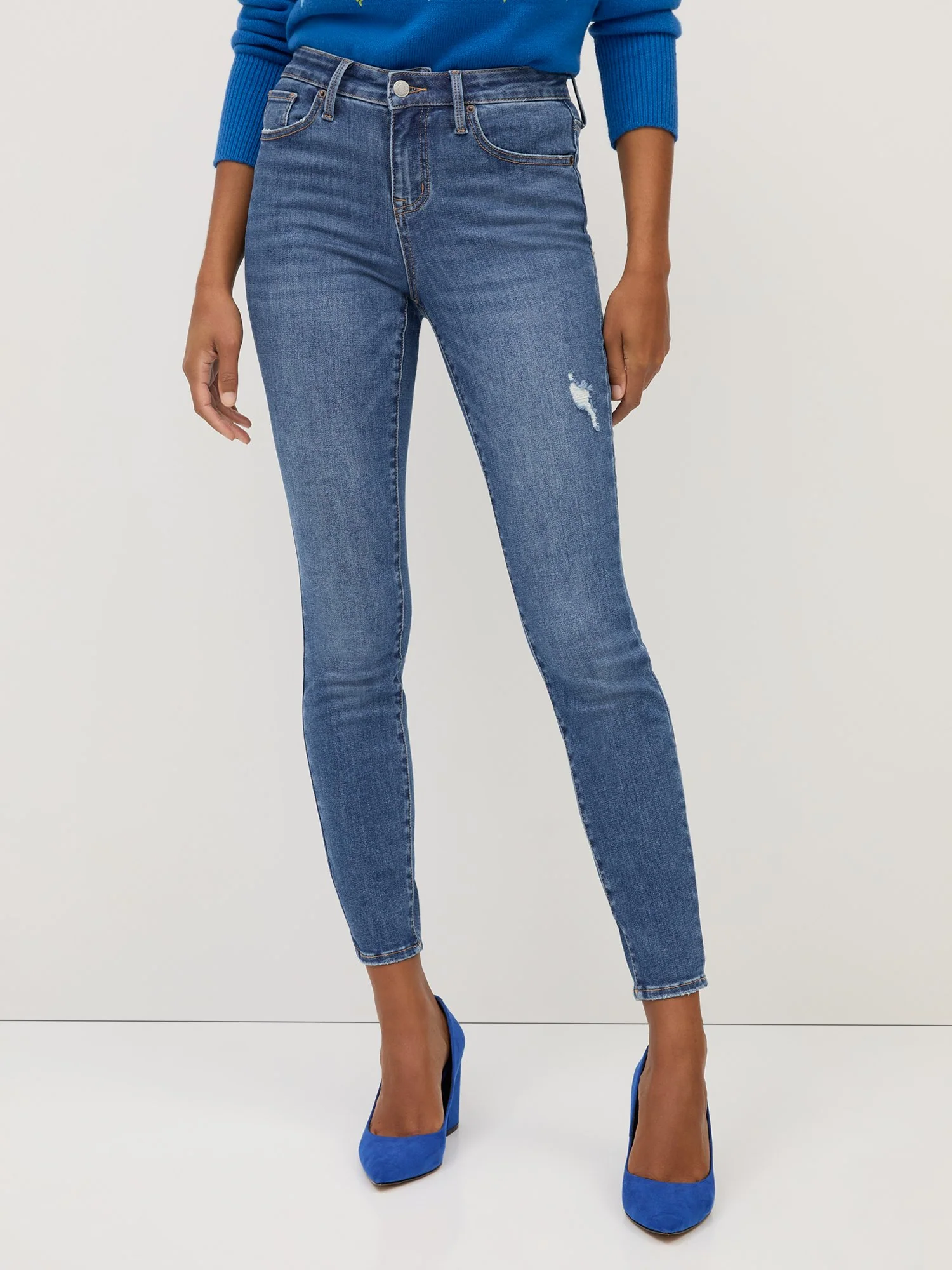 Perfect Fit Mid-Rise Super-Skinny Jeans - Medium Wash - Image 11
