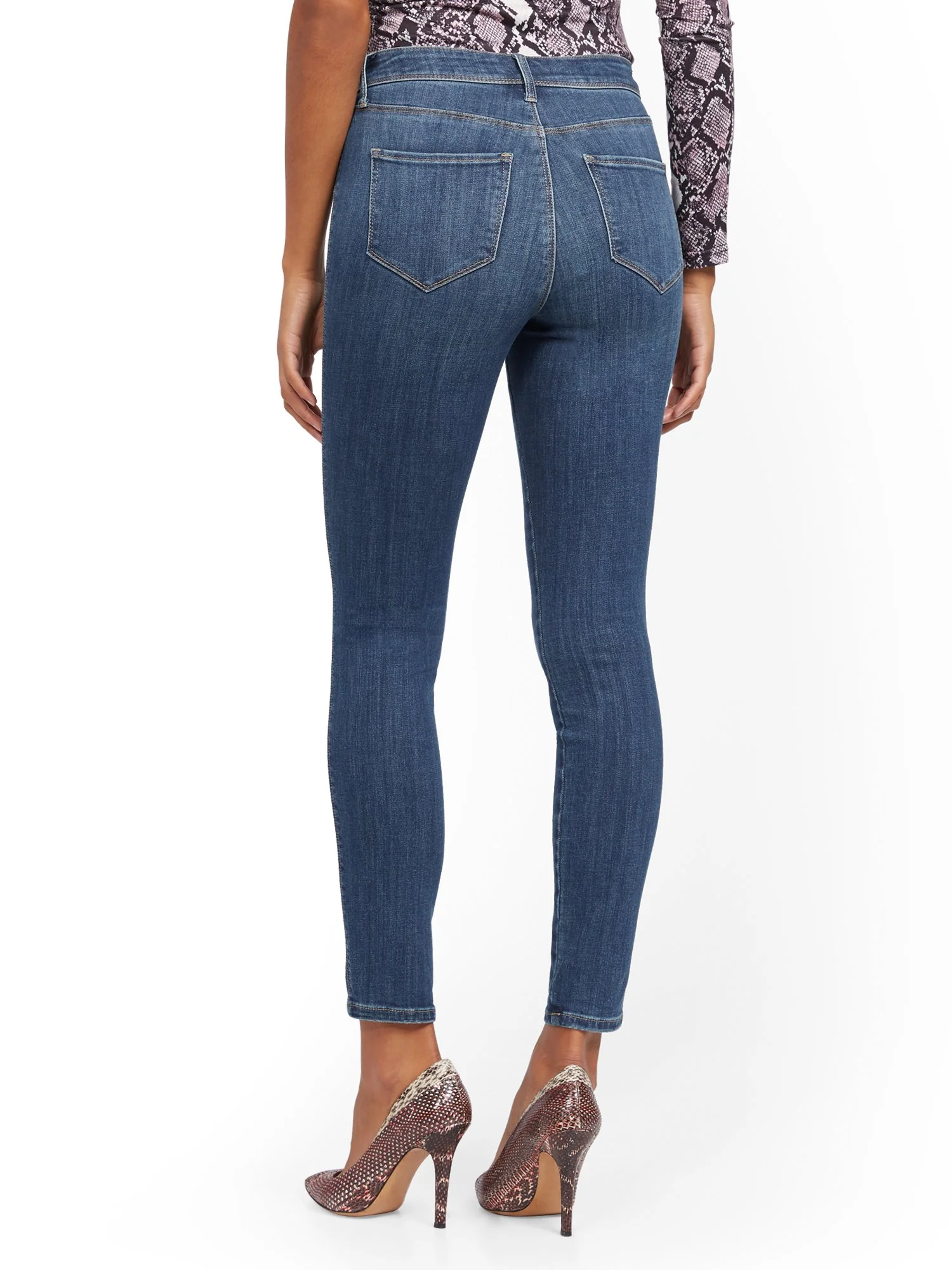 Perry High-Waisted Super-Skinny Jeans - Blue Hustle - Image 3
