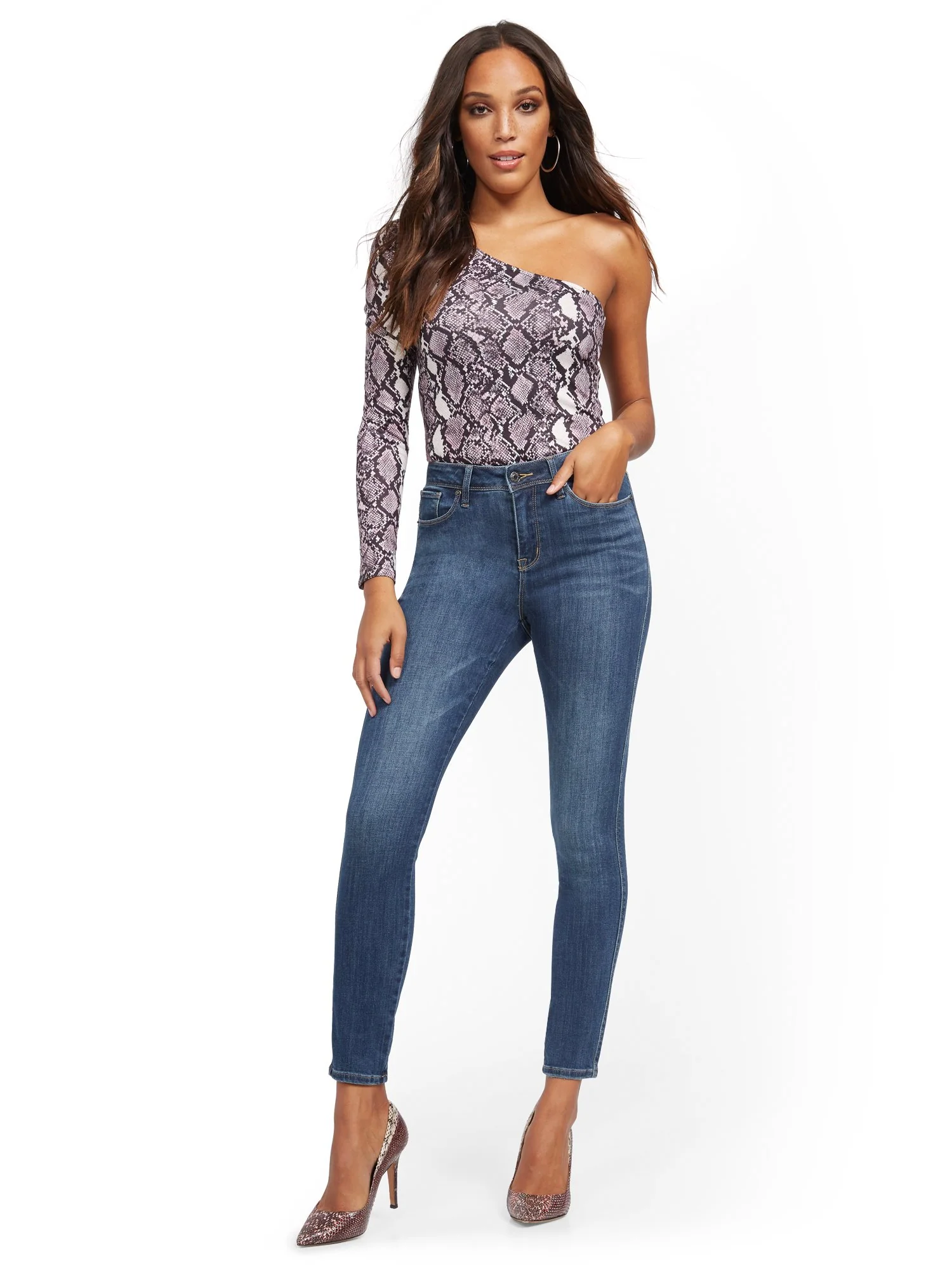 Perry High-Waisted Super-Skinny Jeans - Blue Hustle - Image 4