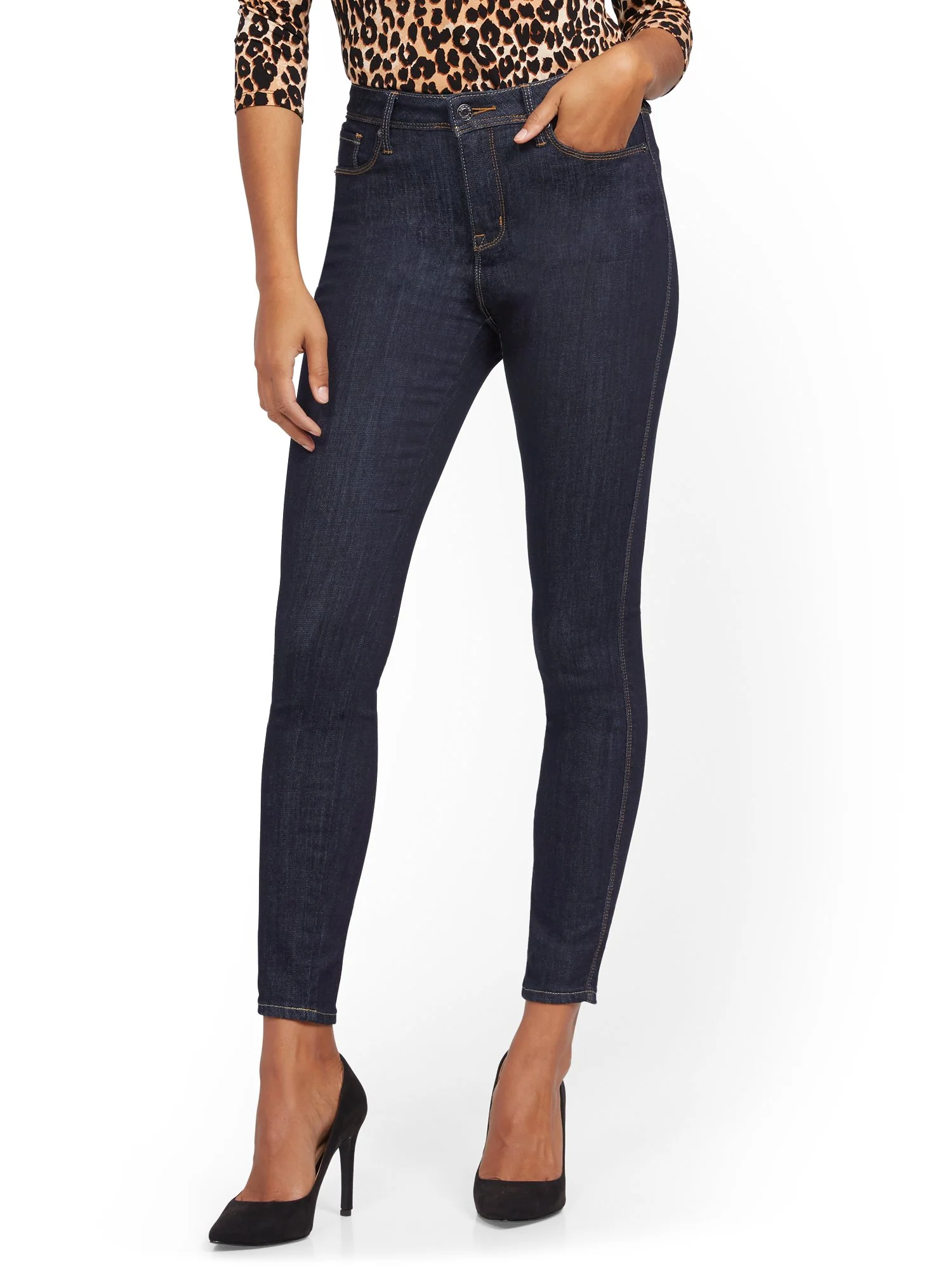 Perry High-Waisted Super-Skinny Jeans - Rinse - Image 2