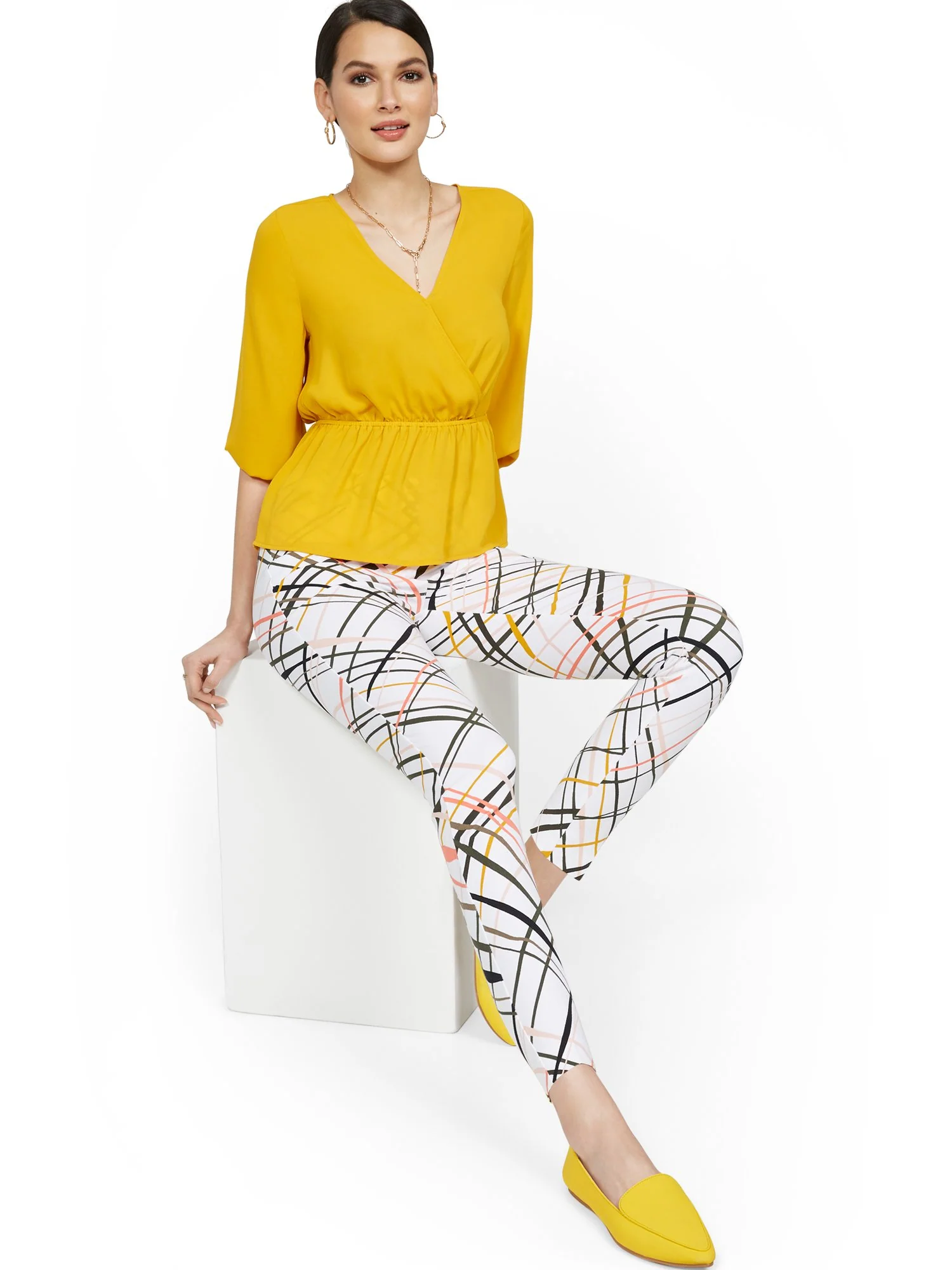 Petite Audrey High-Waisted Ankle Pant - Crosshatch - Image 2