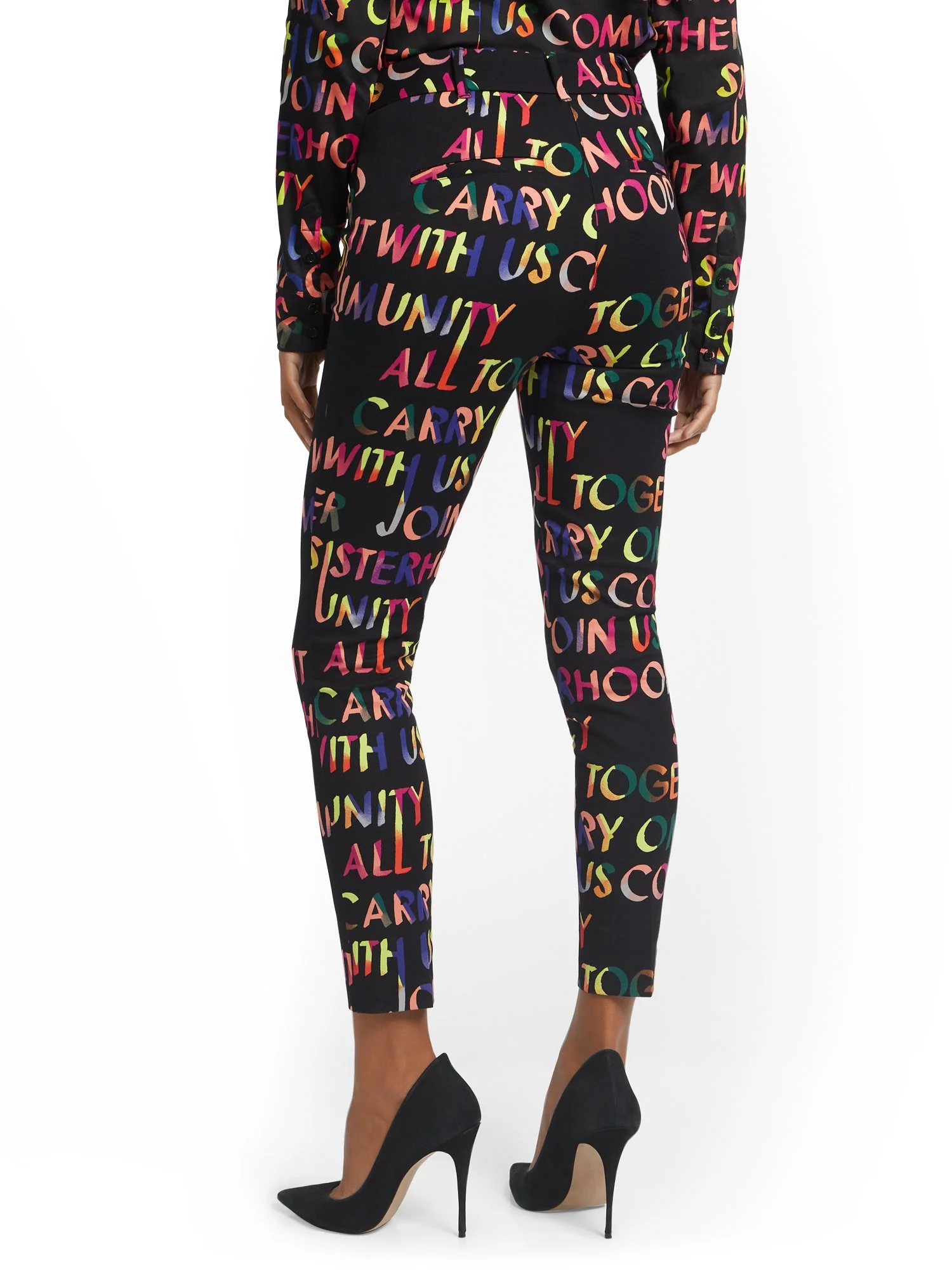 Petite Audrey High-Waisted Ankle Pant - Script-Print - Image 2