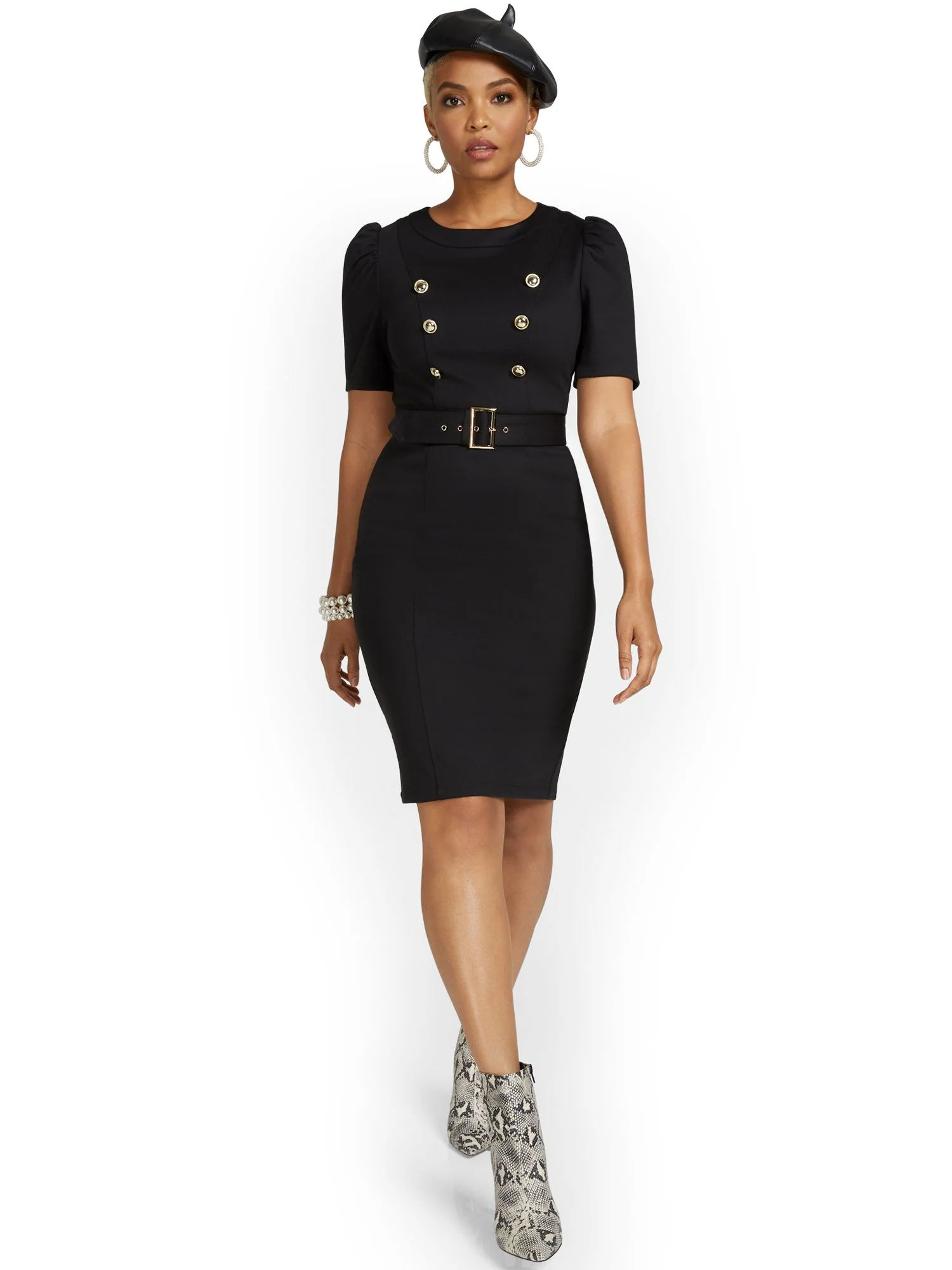 Petite Belted Sheath Dress - Superflex - Image 2