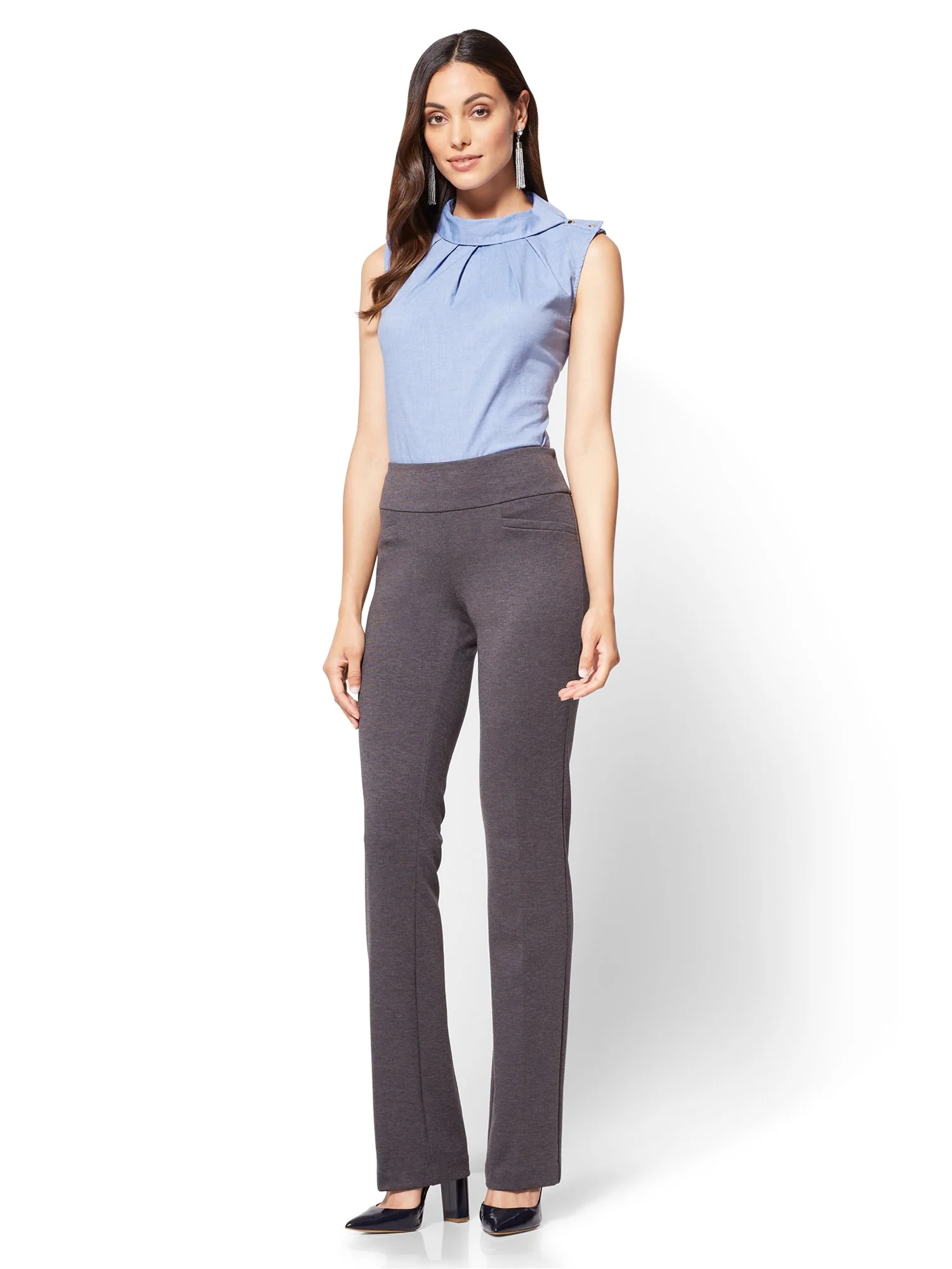 Petite Bootcut Pull-On Pant - Signature Fit - Ponte - 7th Avenue - Image 4