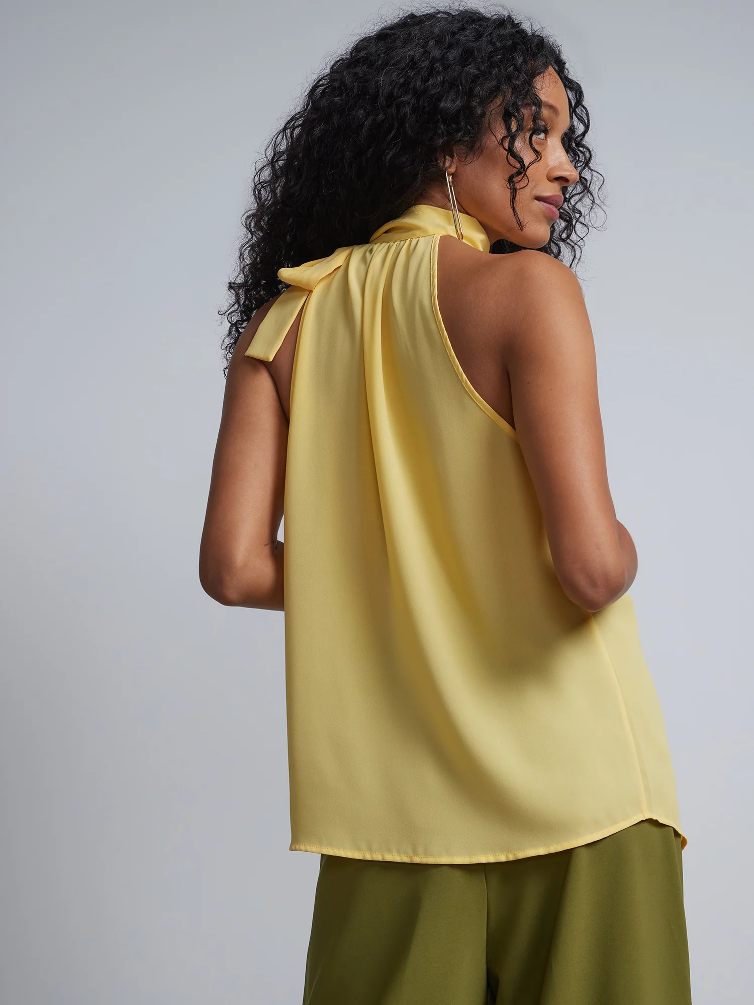 Petite Bow-Neck Halterneck Blouse - Image 3