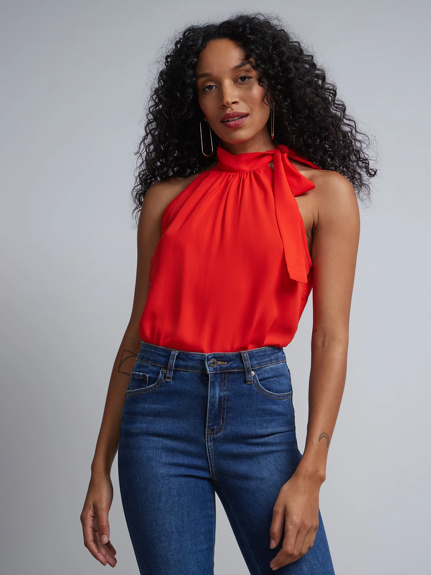 Petite Bow-Neck Halterneck Blouse - Image 6